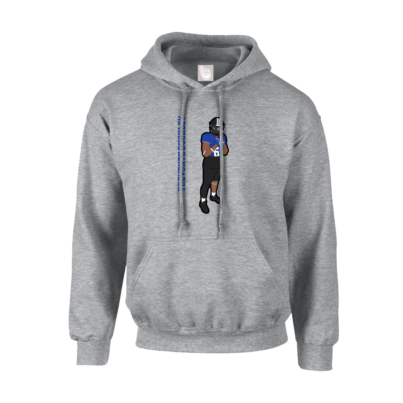 Hoodie — Name Vertical in Grey