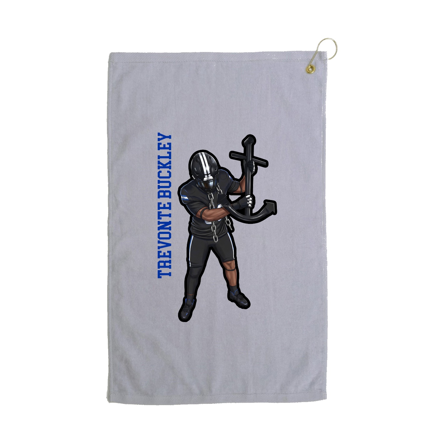 Golf Towel — Name Vertical in Grey
