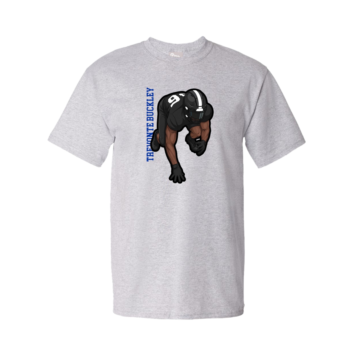 Youth Tee — Name Vertical in Grey