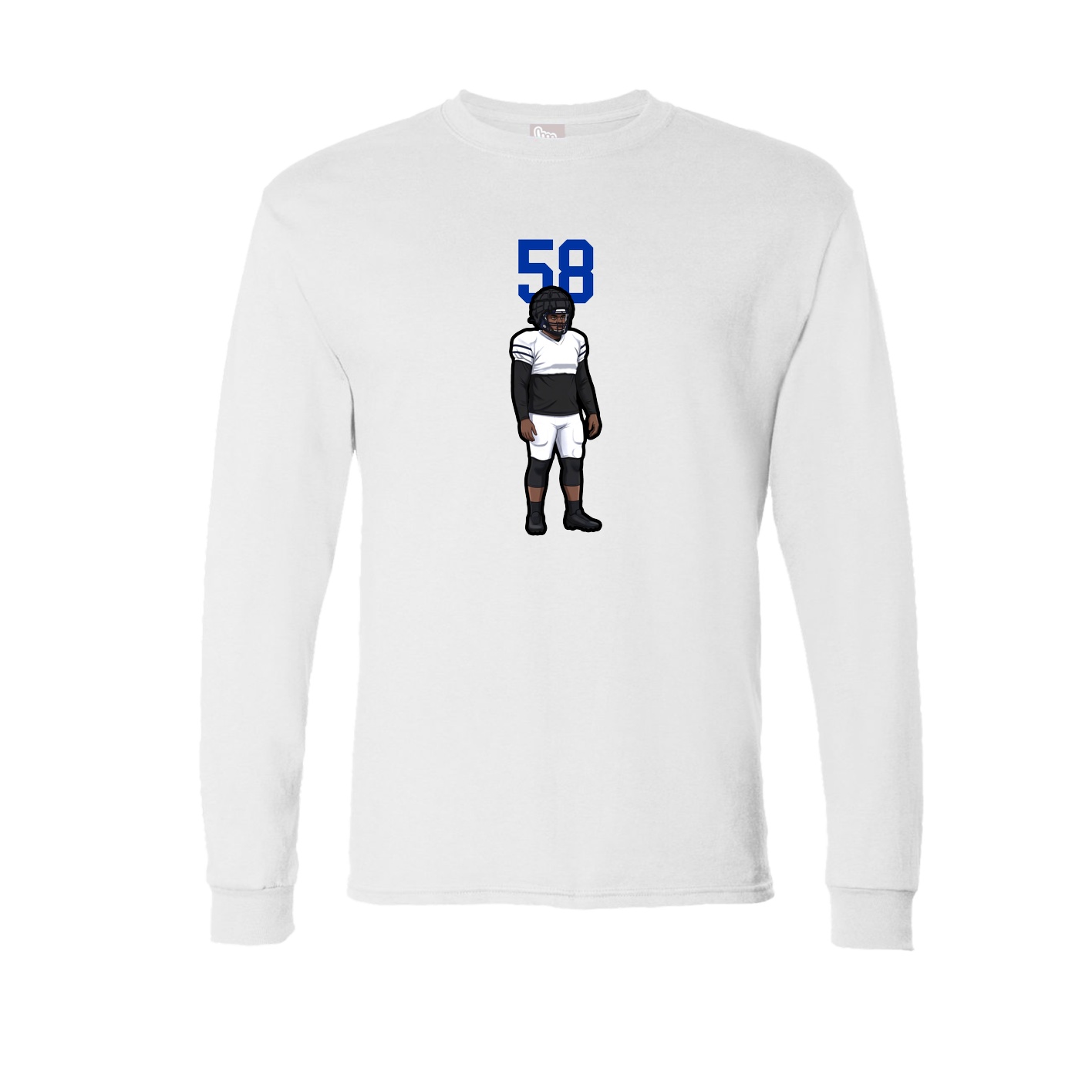 Long Sleeve Tee — Number Top in White