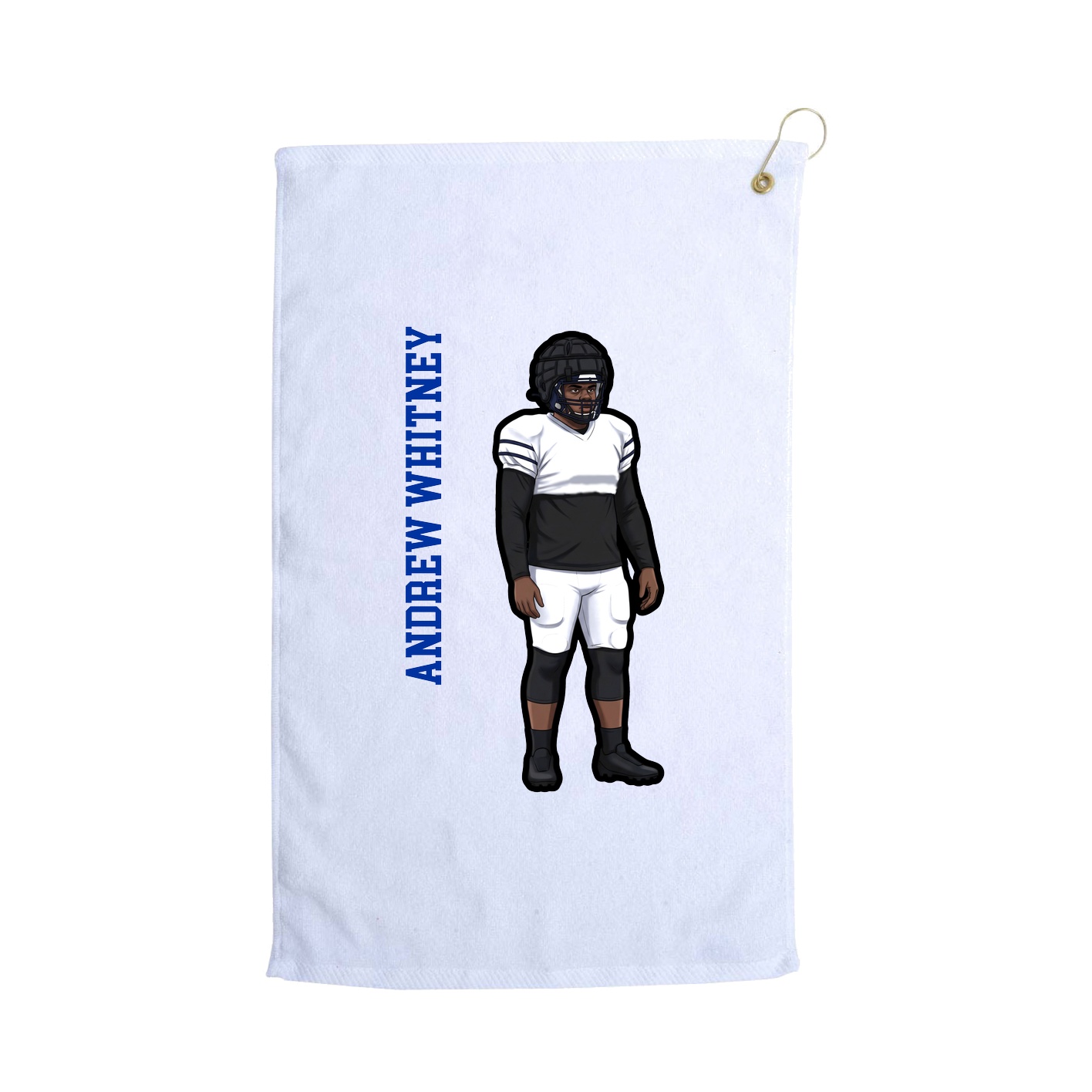 Golf Towel — Name Vertical in White