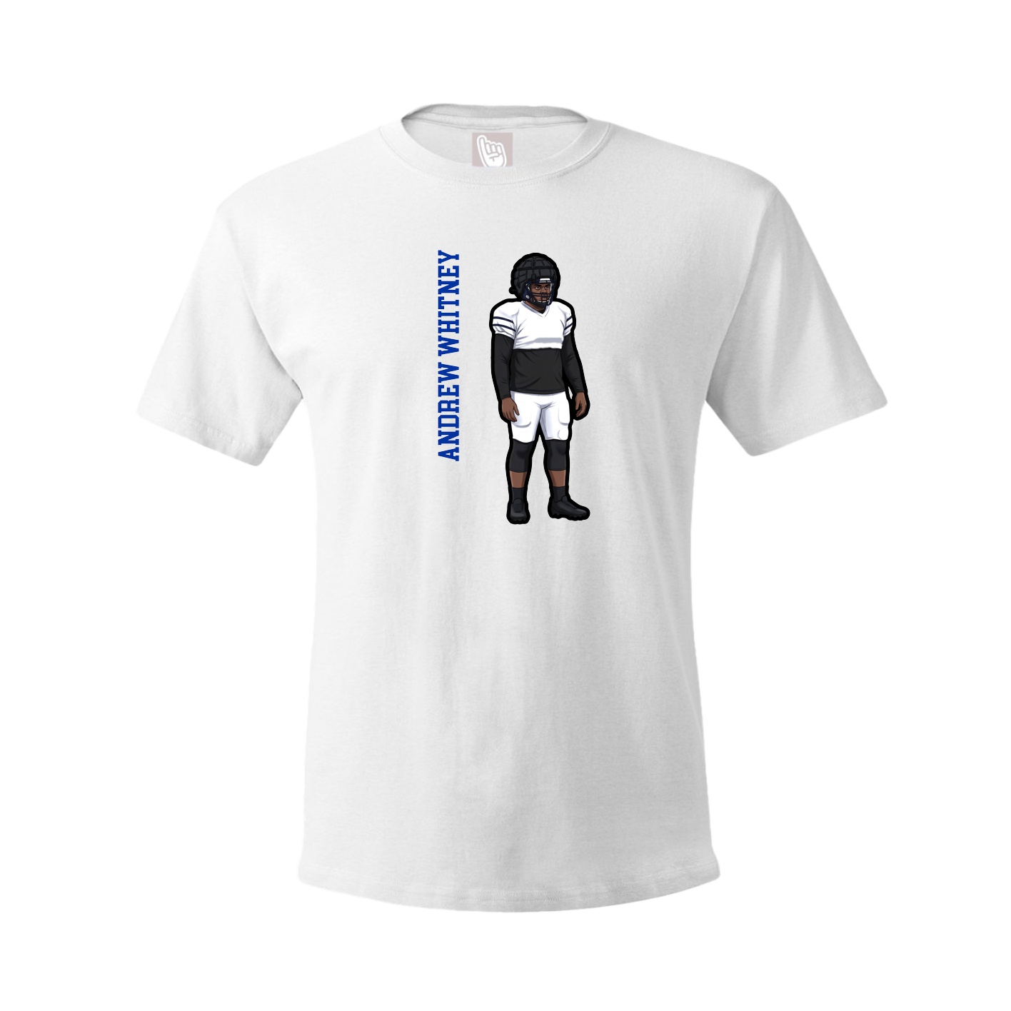 Youth Tee — Name Vertical in White