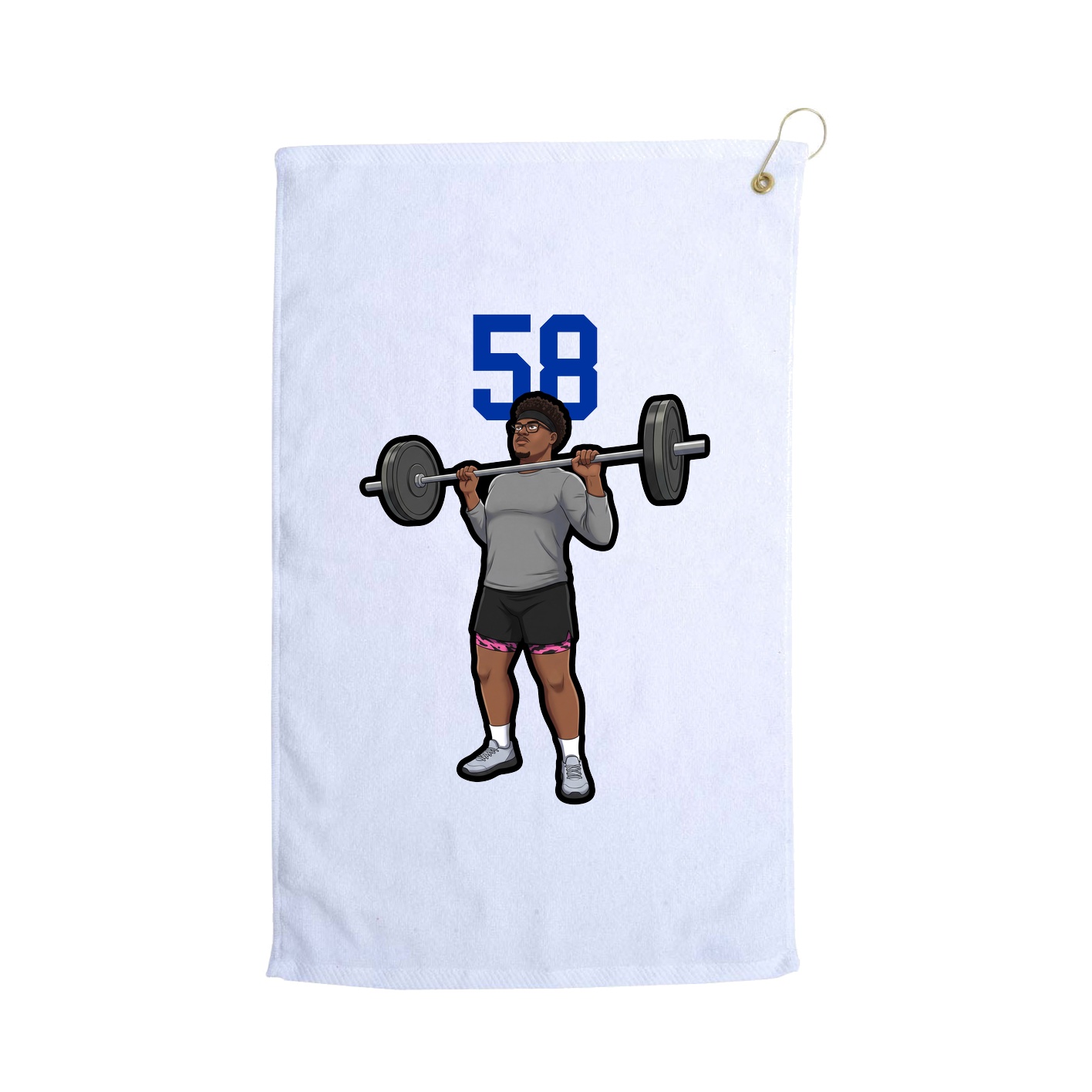 Golf Towel — Number Top in White