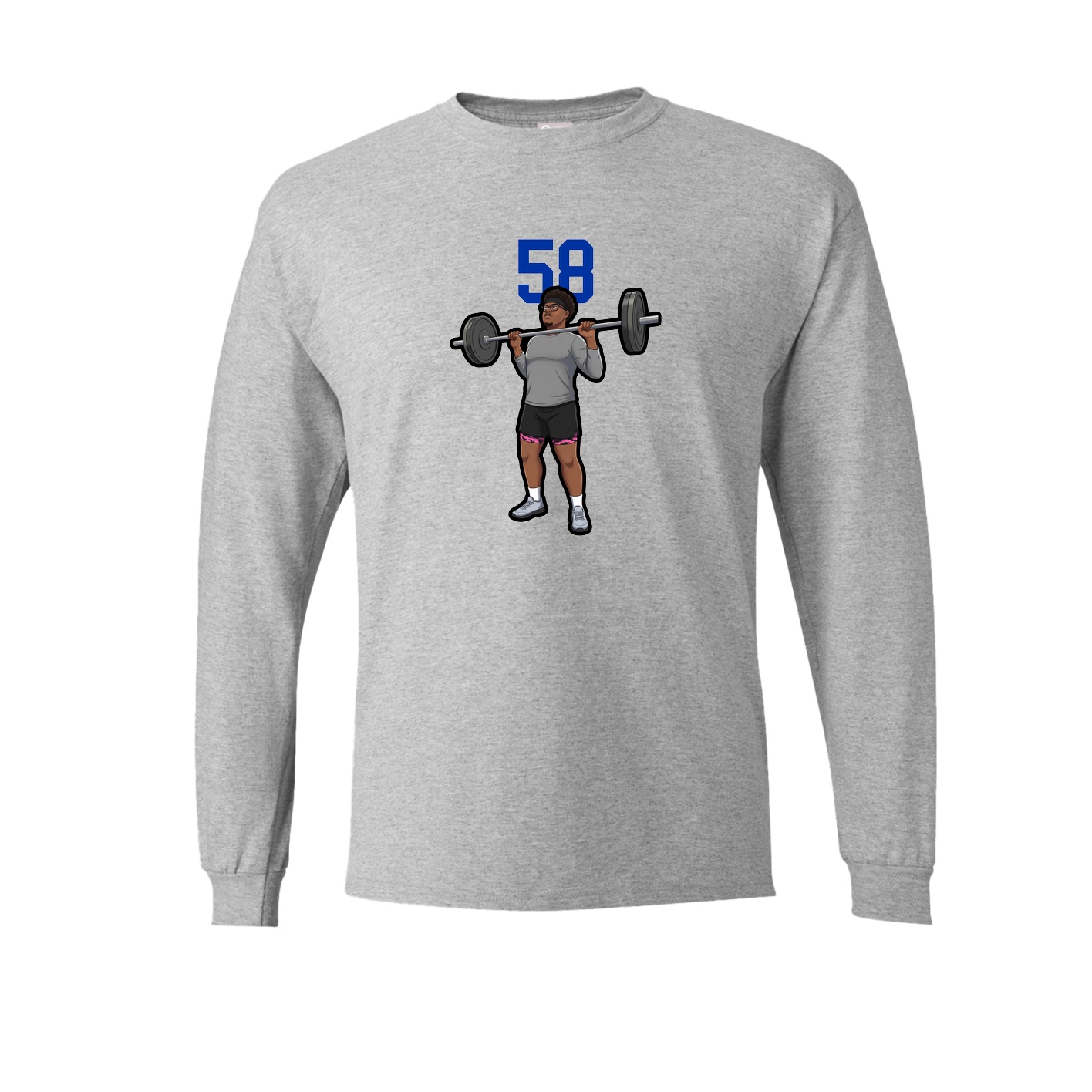 Long Sleeve Tee — Number Top in Grey