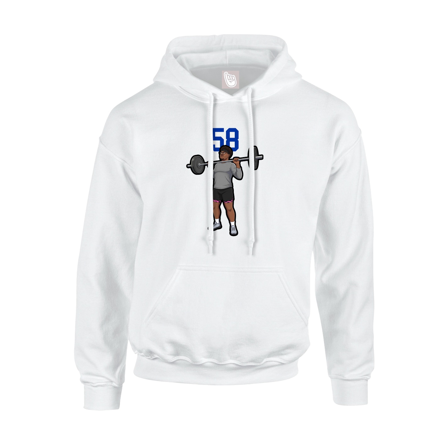 Hoodie — Number Top in White