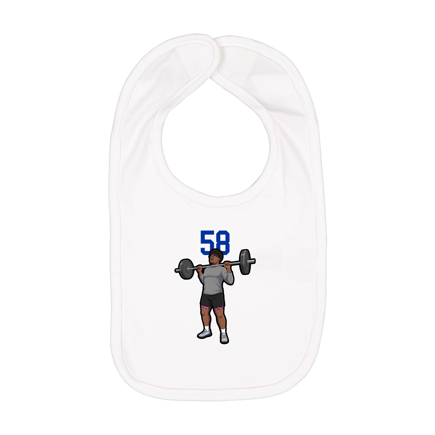 Infant Bib — Number Top in White