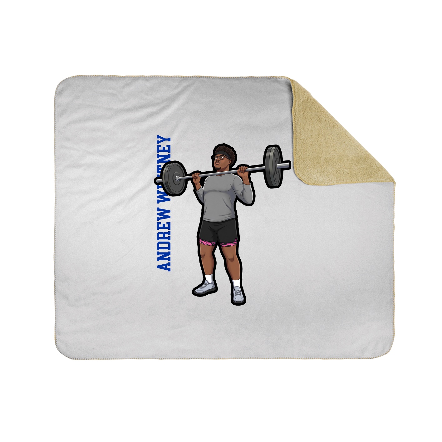 Throw Blanket — Name Vertical in White
