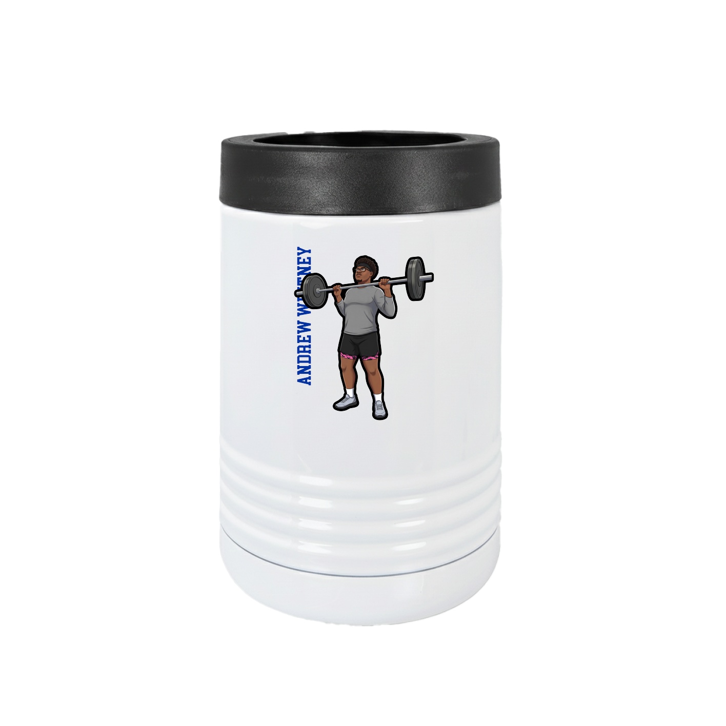 Beverage Holder — Name Vertical in White