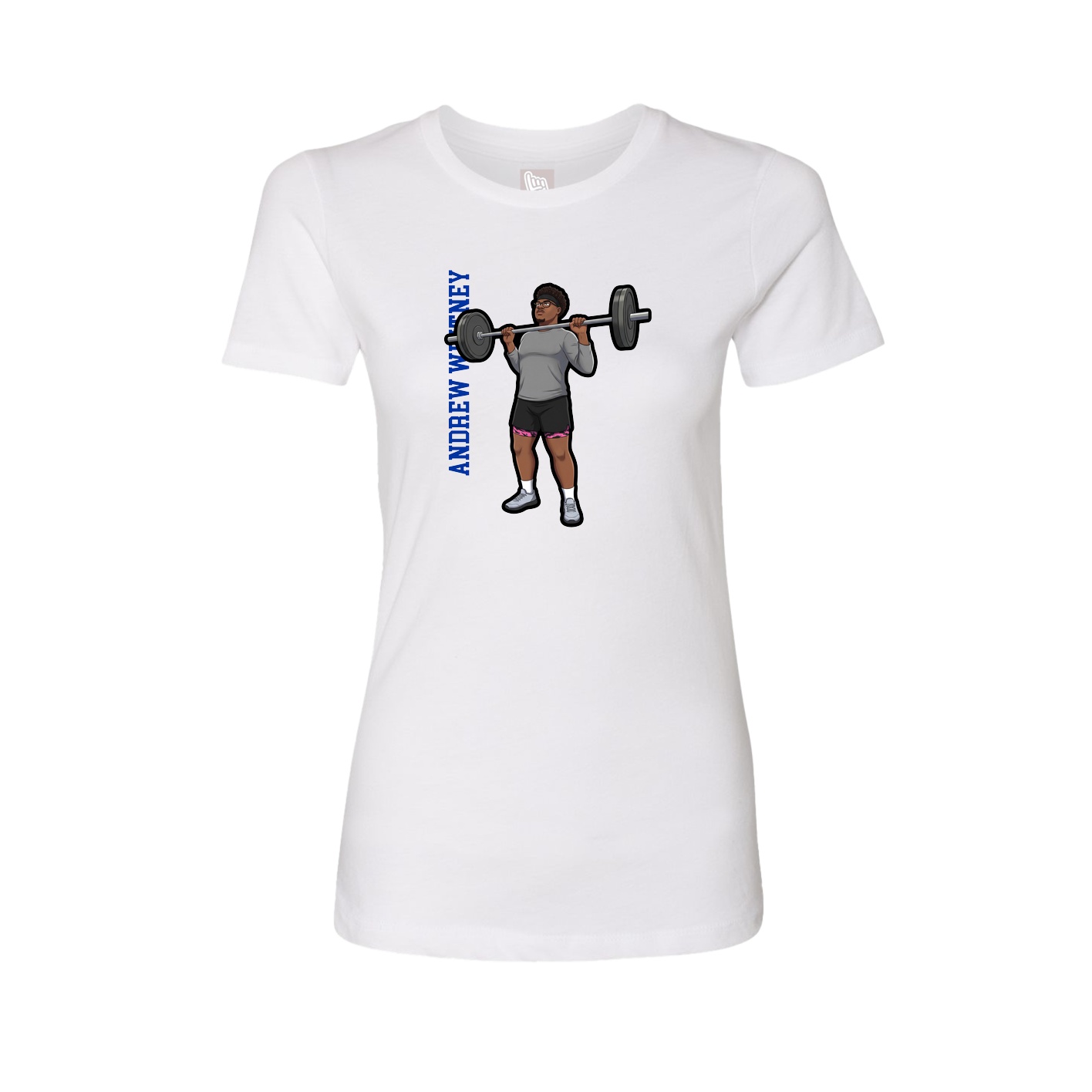 Fitted Women's Tee — Name Vertical in White