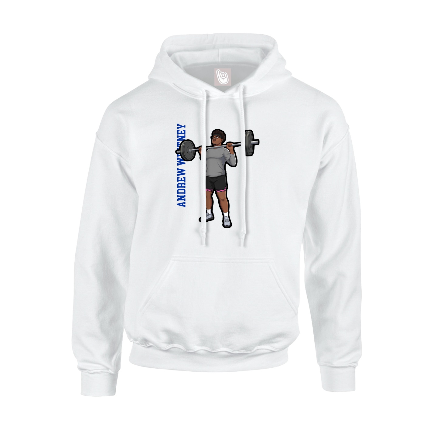 Hoodie — Name Vertical in White