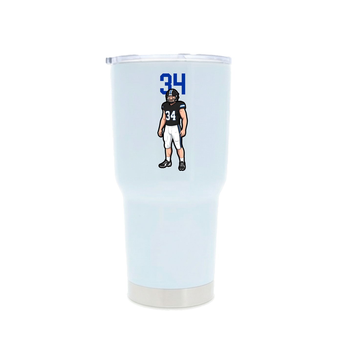 30oz Stainless Steel Tumbler — Number Top in White