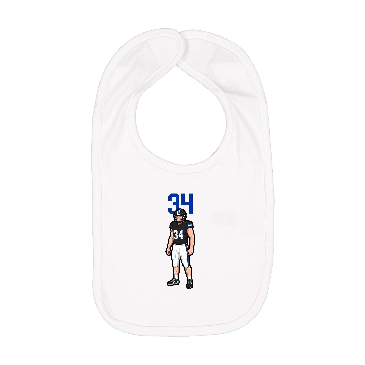 Infant Bib — Number Top in White