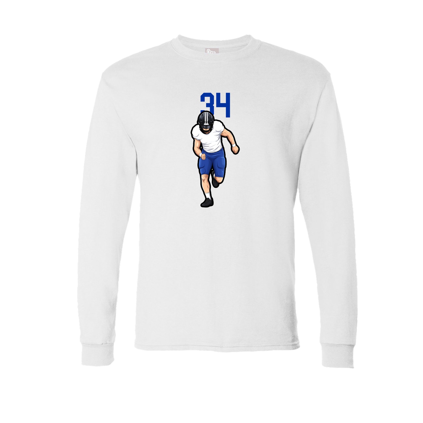 Long Sleeve Tee — Number Top in White