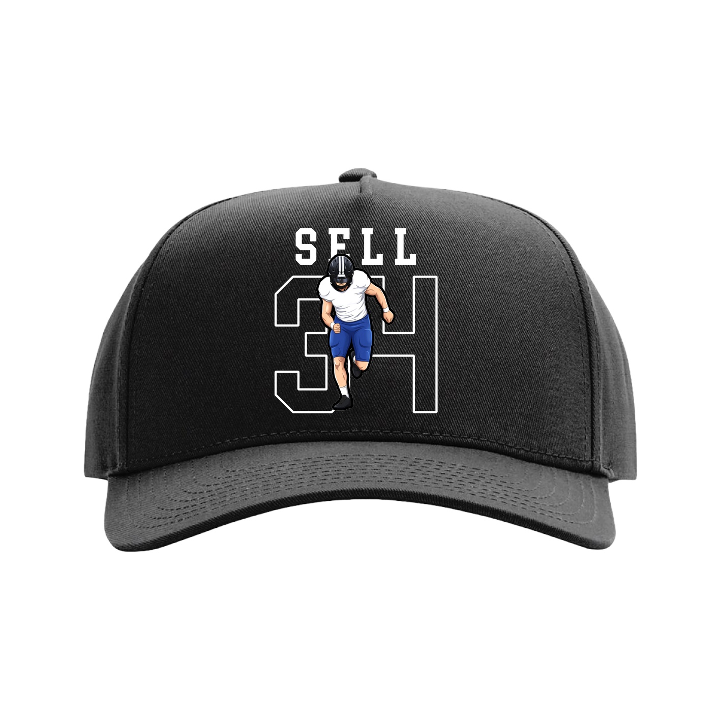Full Fabric Five-Panel Champ Cap — Shirsey in Black