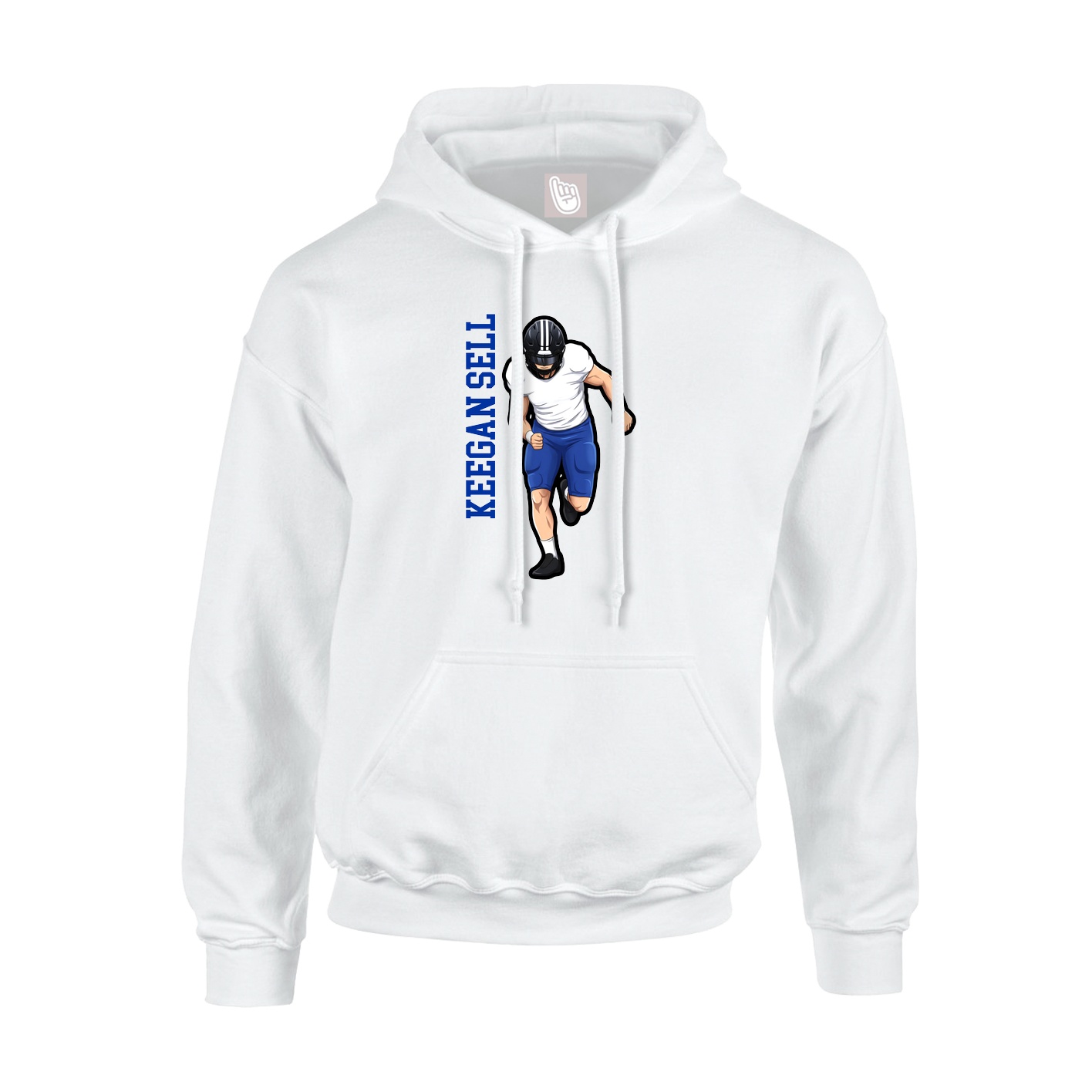 Youth Hoodie — Name Vertical in White