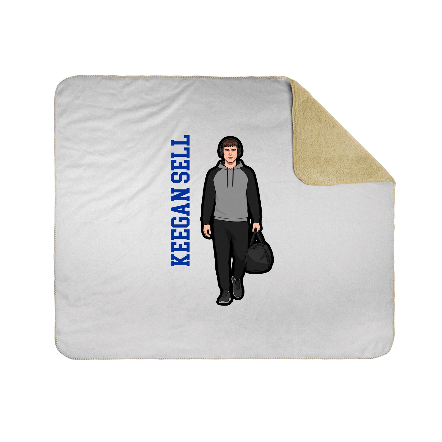 Throw Blanket — Name Vertical in White