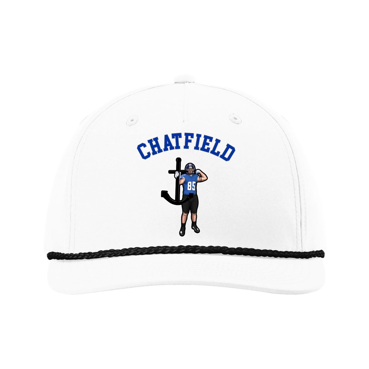 Five-Panel Classic Rope Cap — Shirsey Arch in White