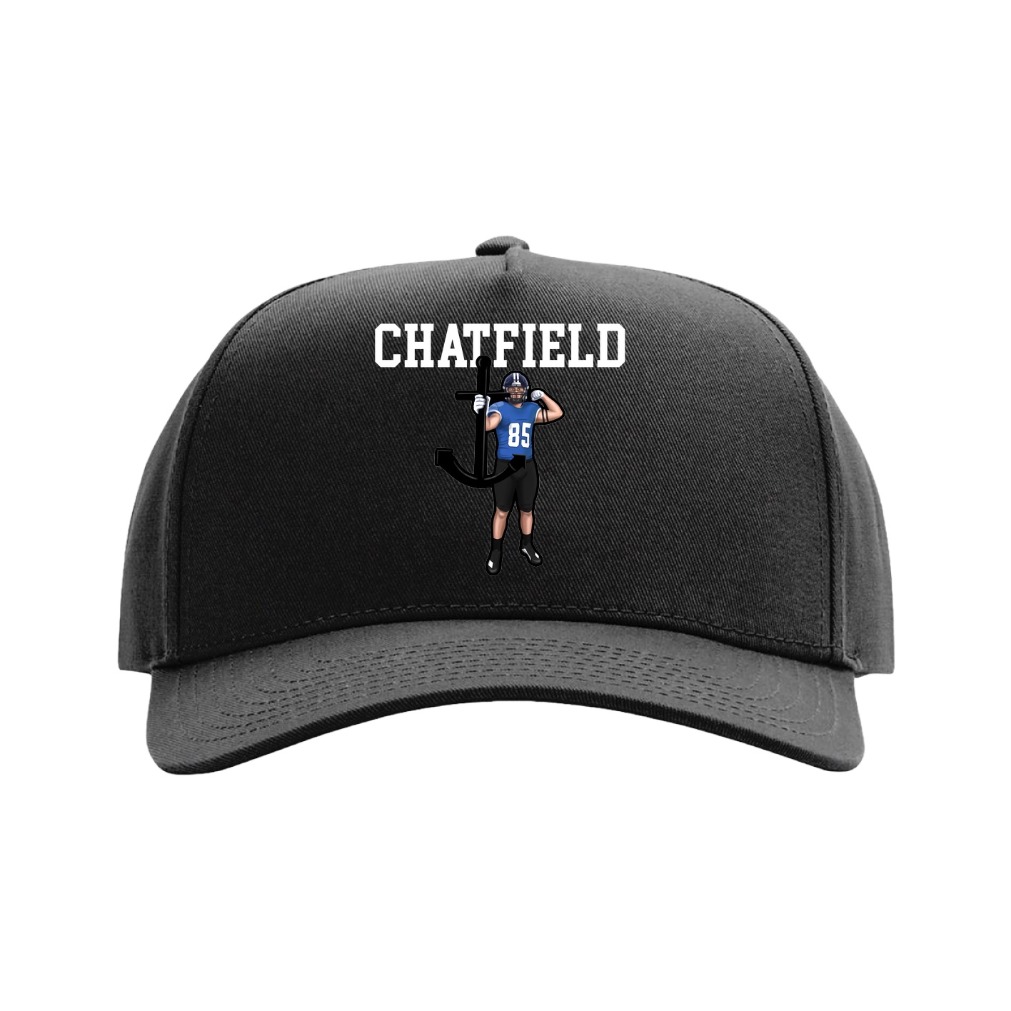 Full Fabric Five-Panel Champ Cap — Shirsey in Black