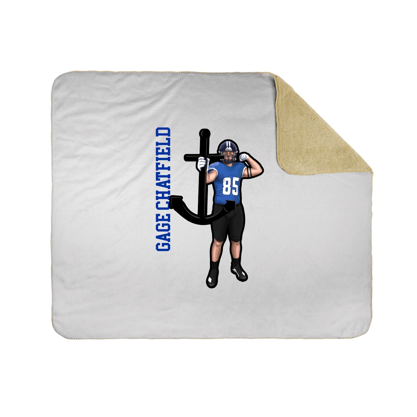 Throw Blanket — Name Vertical in White