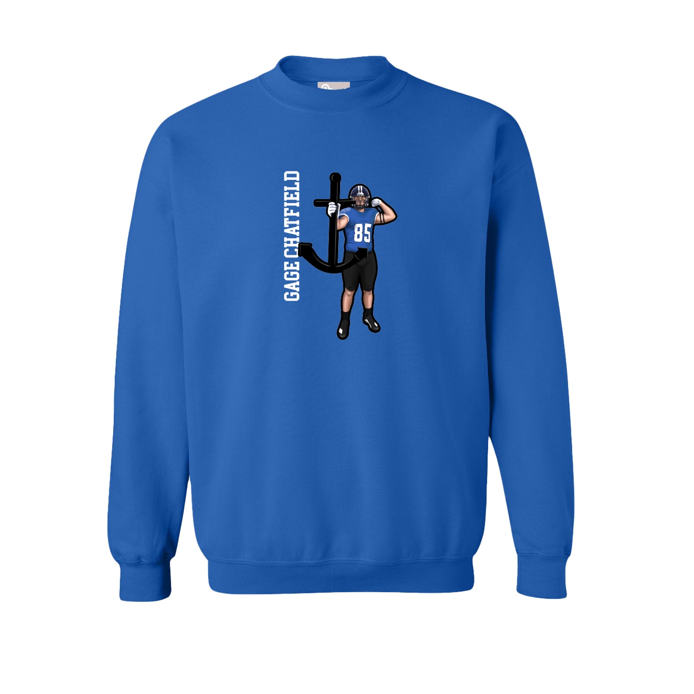Fleece Crew — Name Vertical in Royal