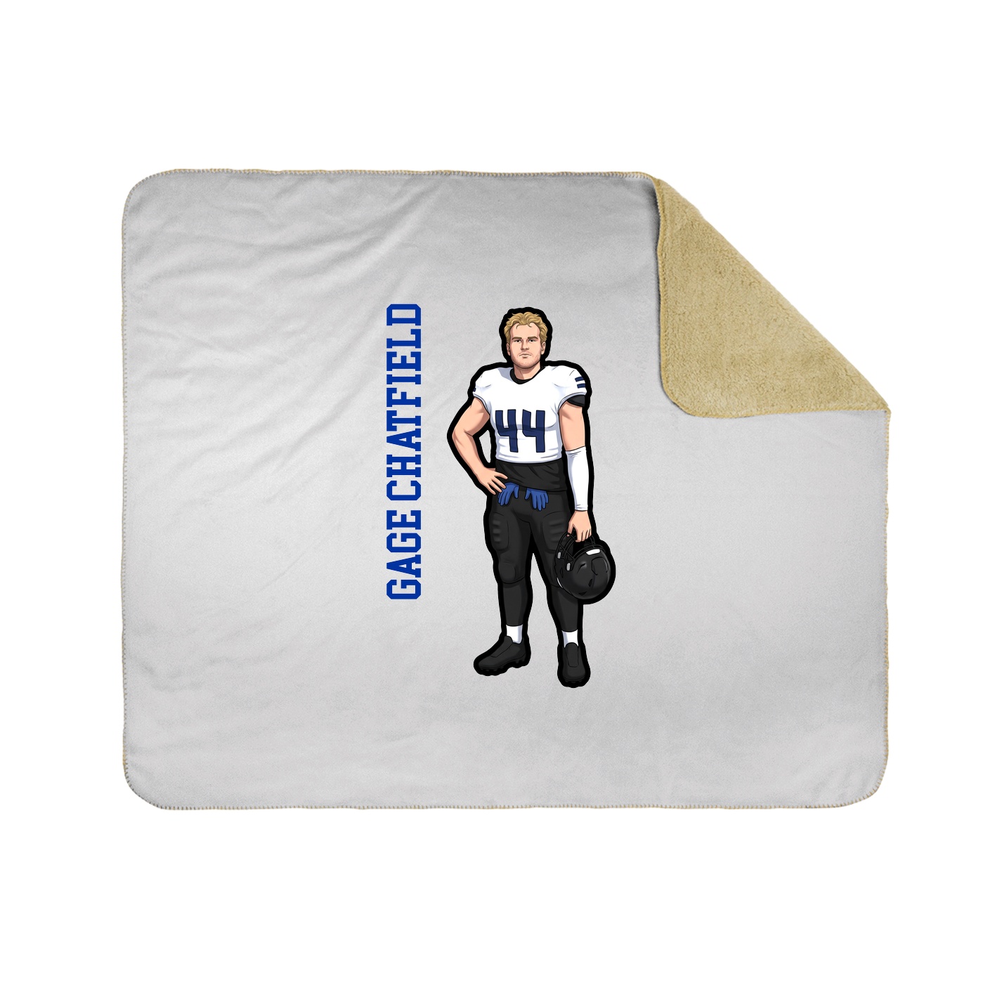 Throw Blanket — Name Vertical in White