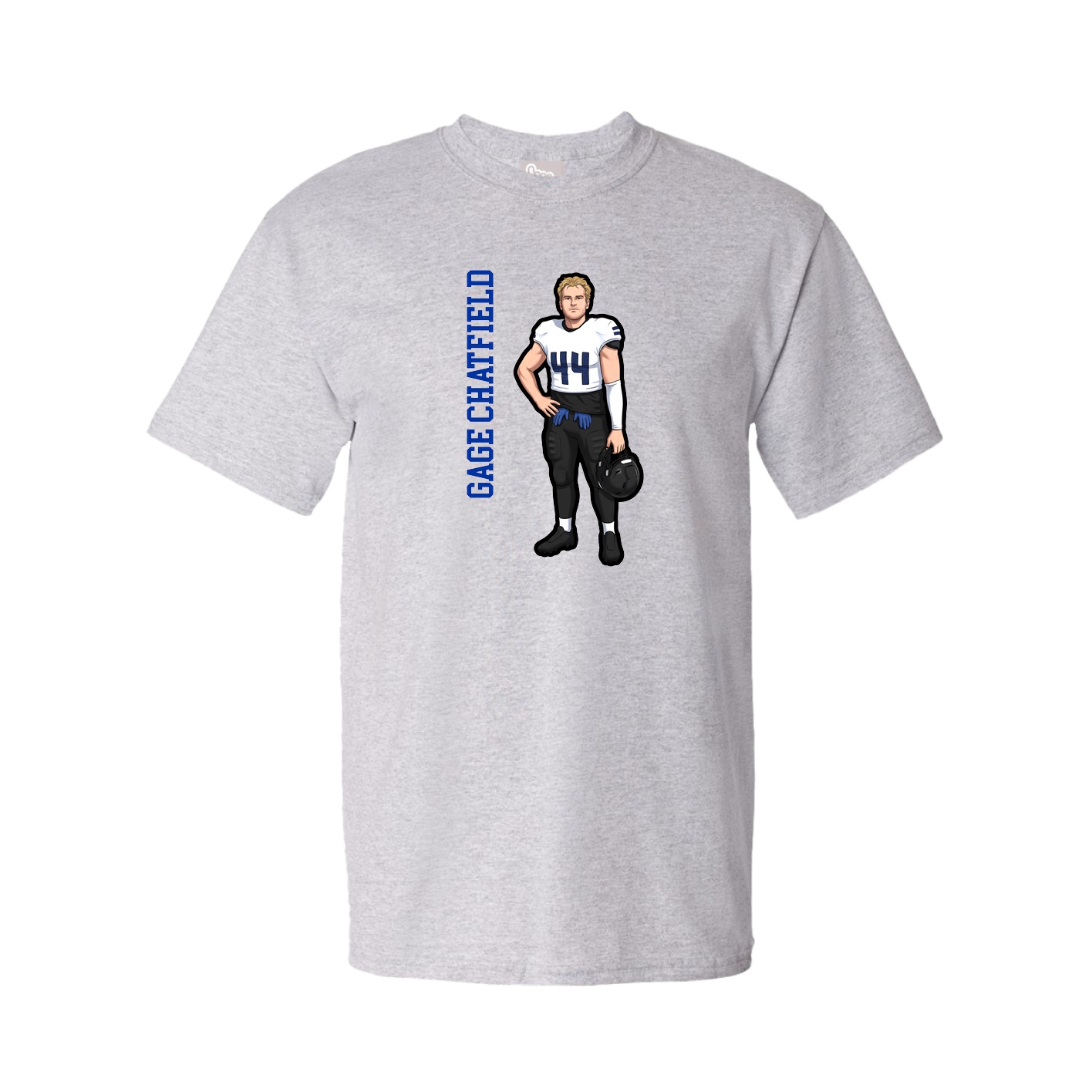 Tee — Name Vertical in Grey