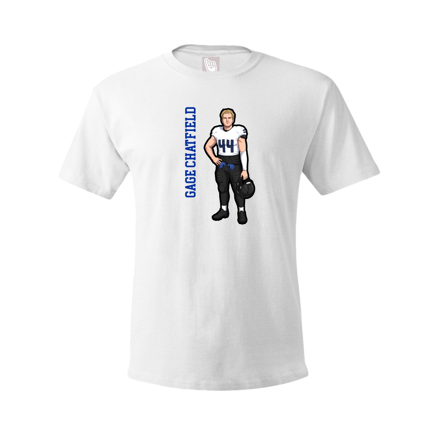 Youth Tee — Name Vertical in White
