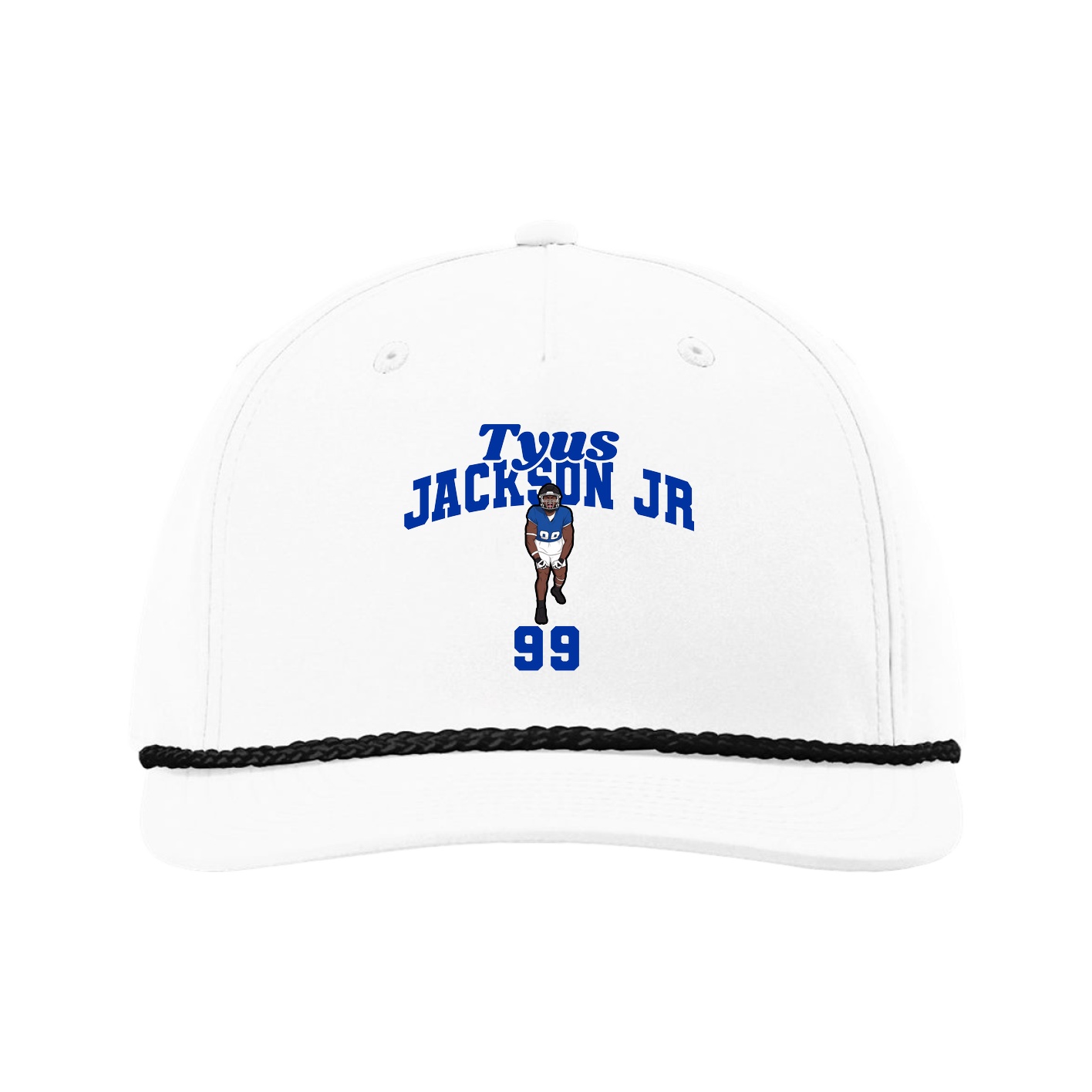 Five-Panel Classic Rope Cap — Signature Arch in White
