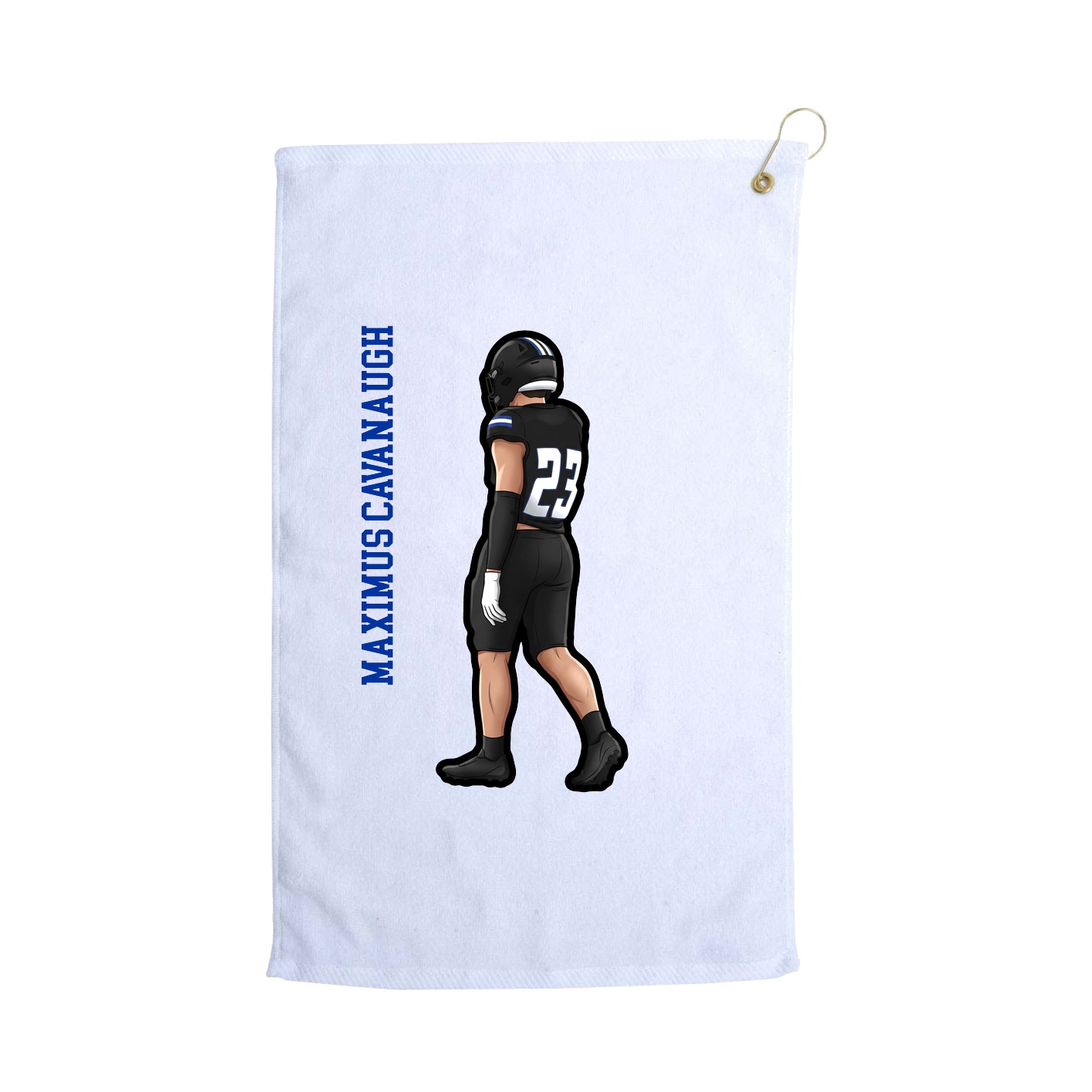 Golf Towel — Name Vertical in White