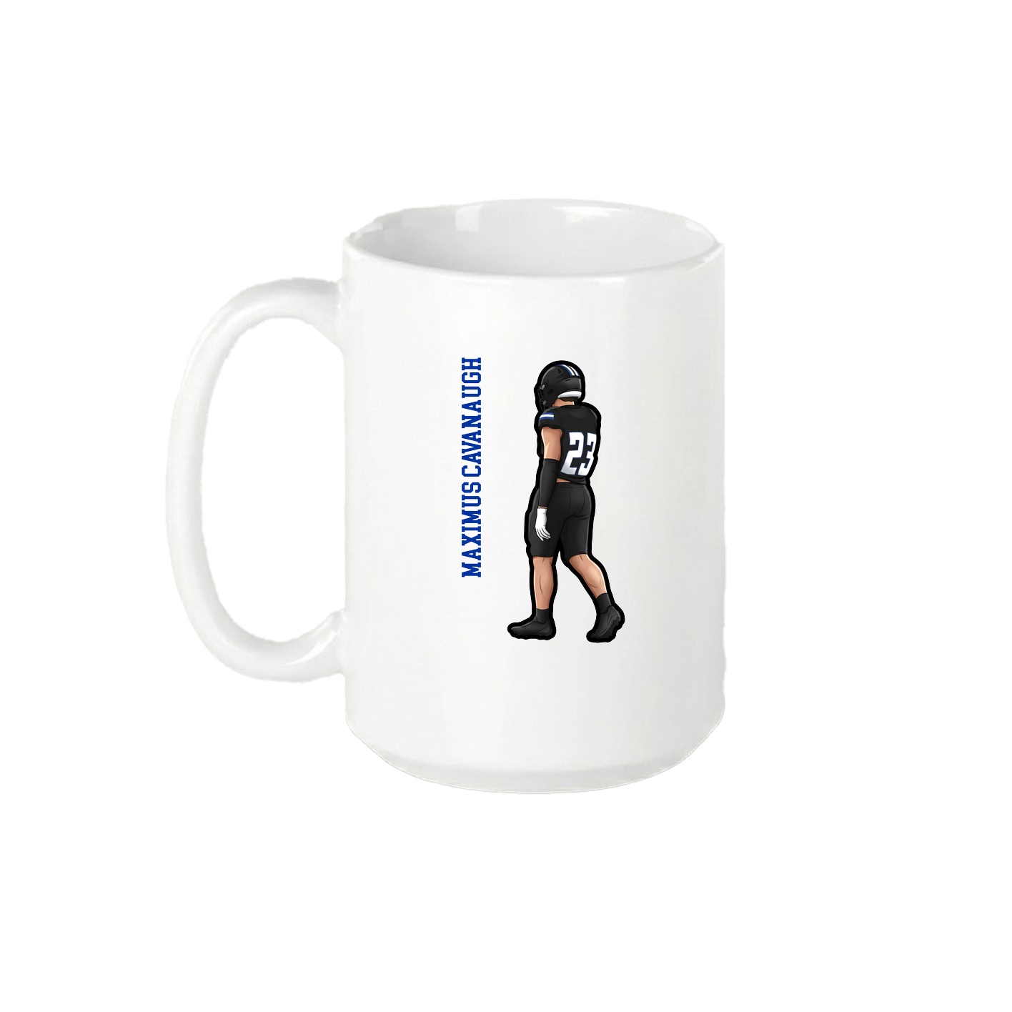 15oz Coffee Mug — Name Vertical in White