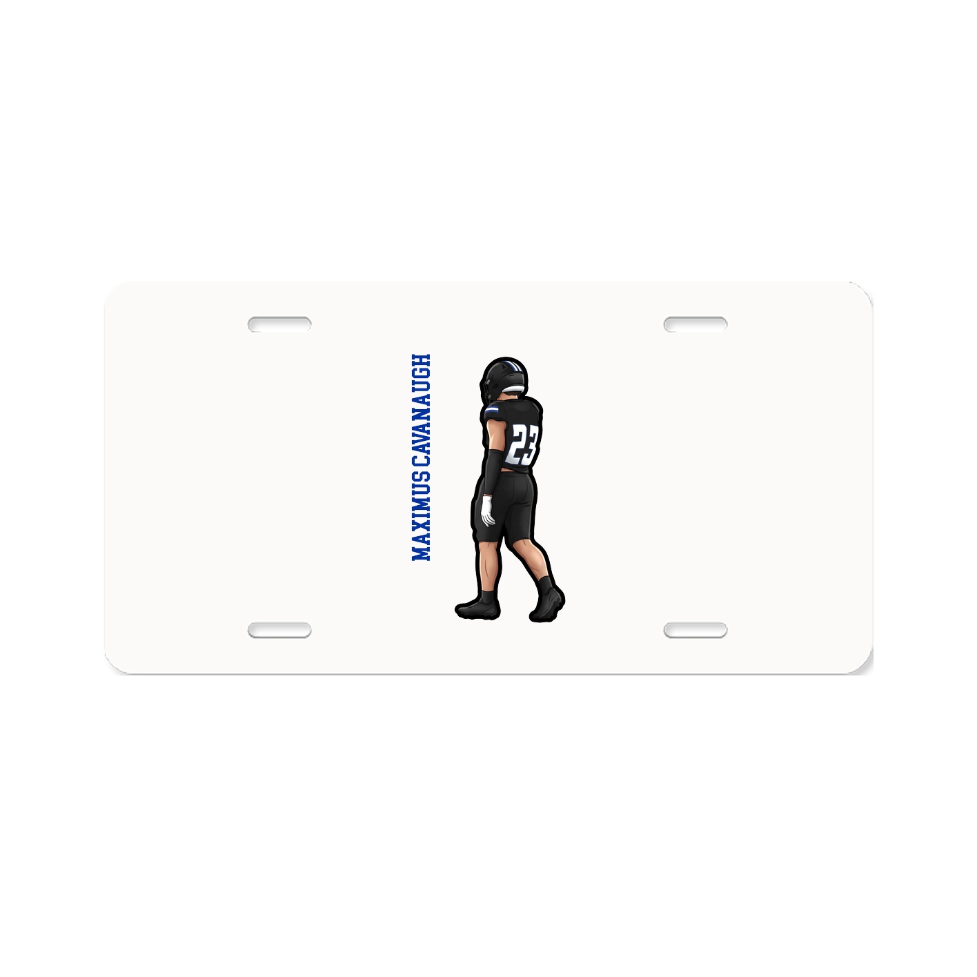 License Plate — Name Vertical in Classic