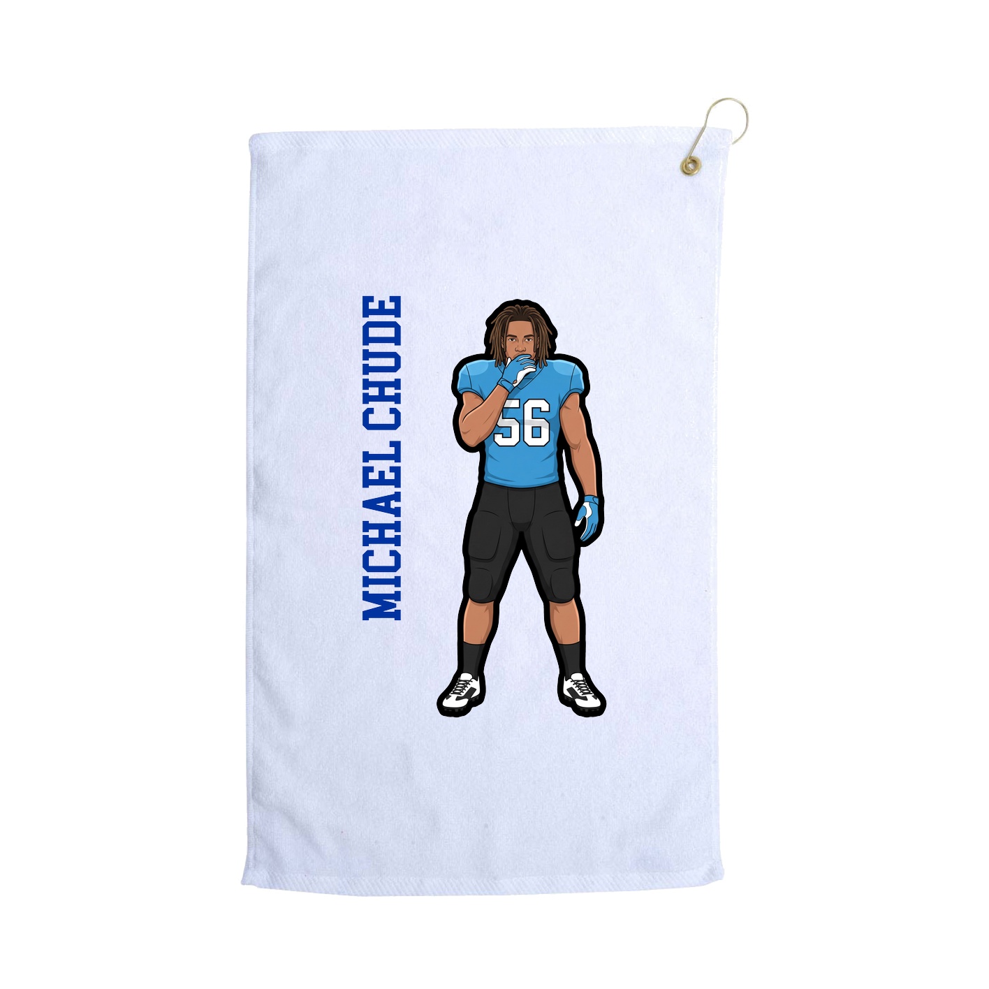 Golf Towel — Name Vertical in White