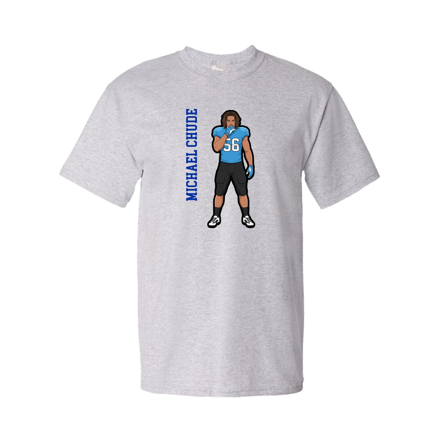 Youth Tee — Name Vertical in Grey