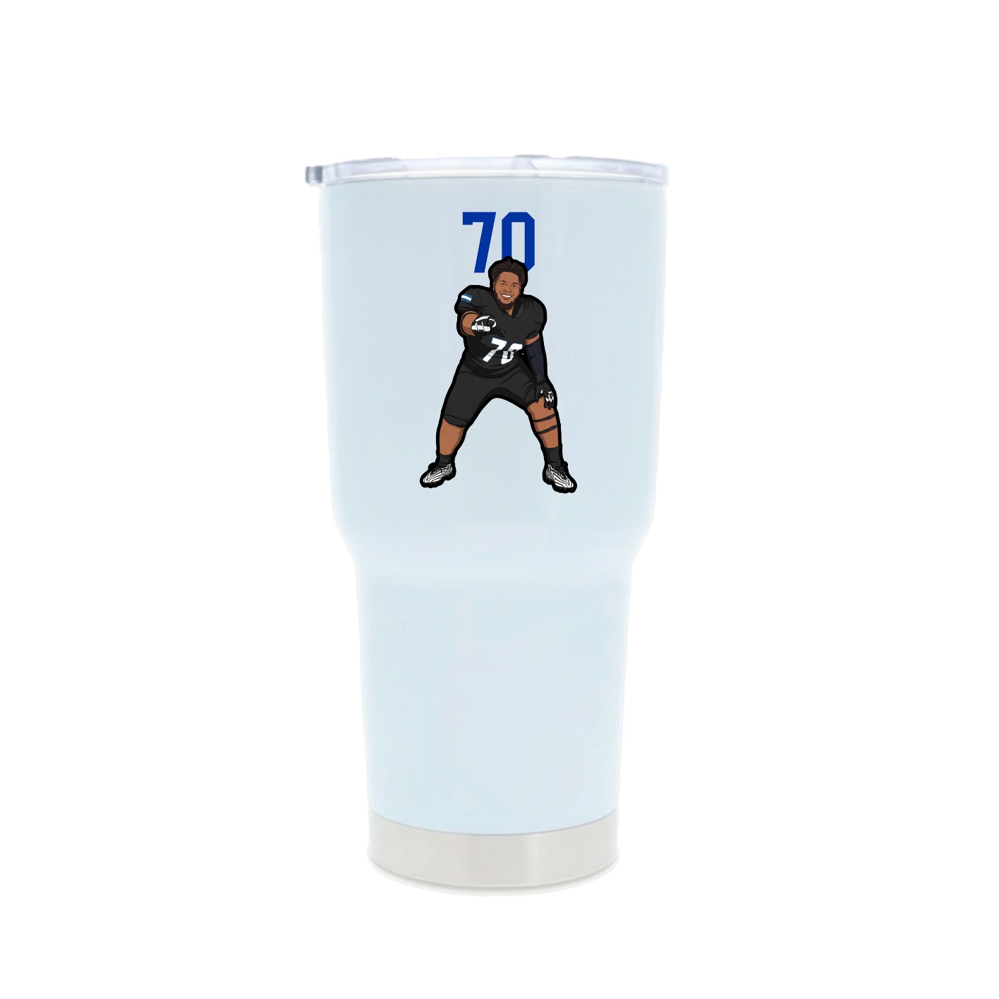 30oz Stainless Steel Tumbler — Number Top in White