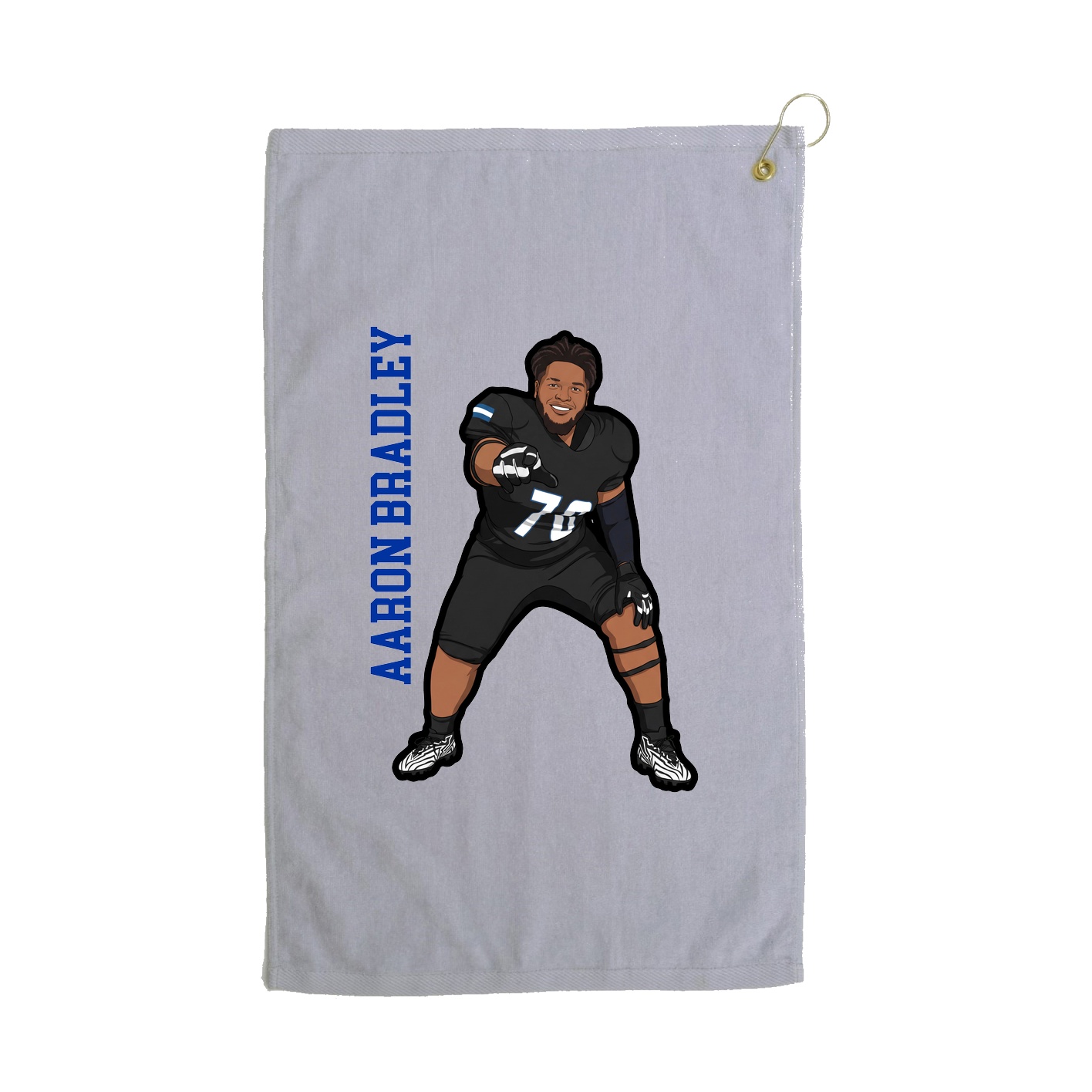 Golf Towel — Name Vertical in Grey