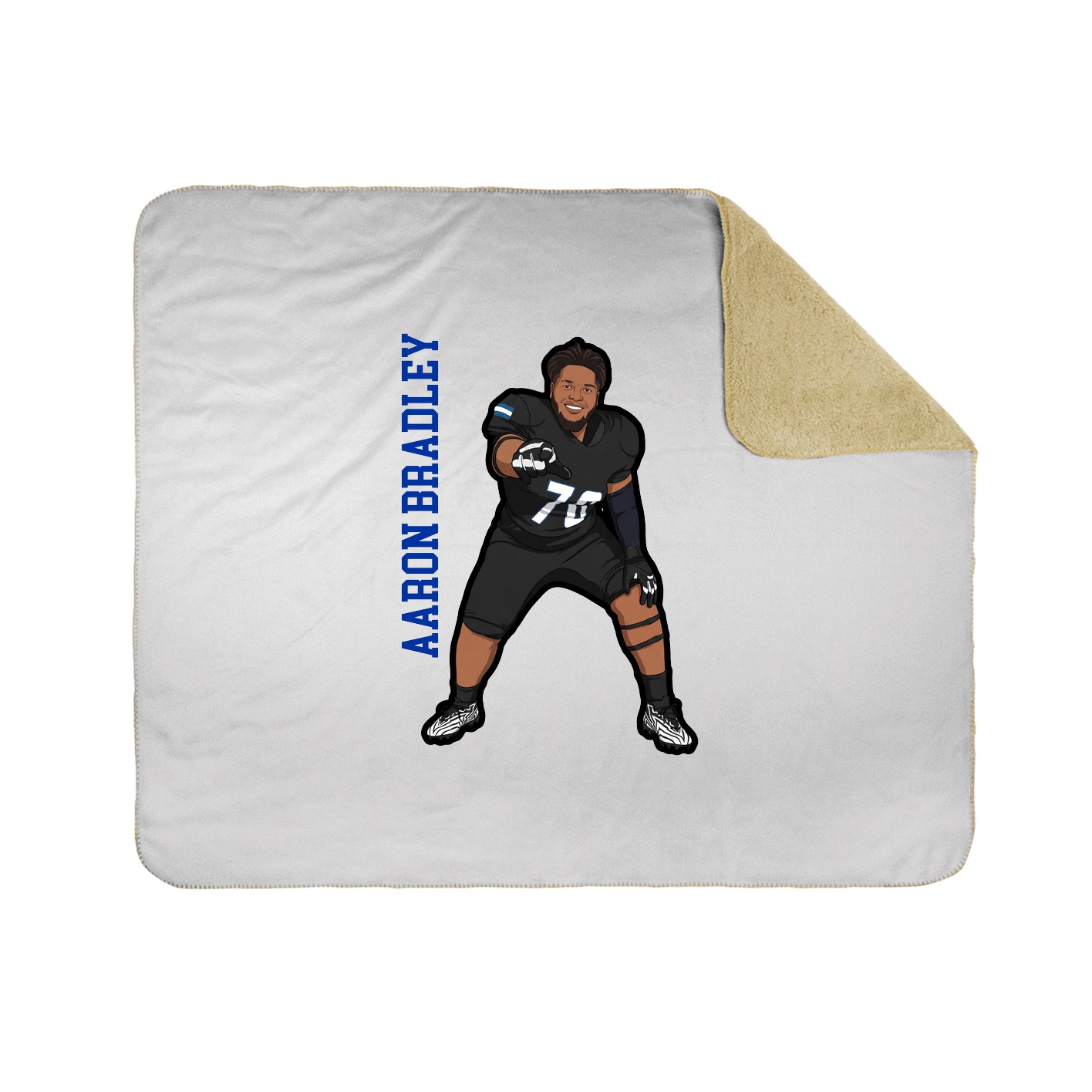 Throw Blanket — Name Vertical in White
