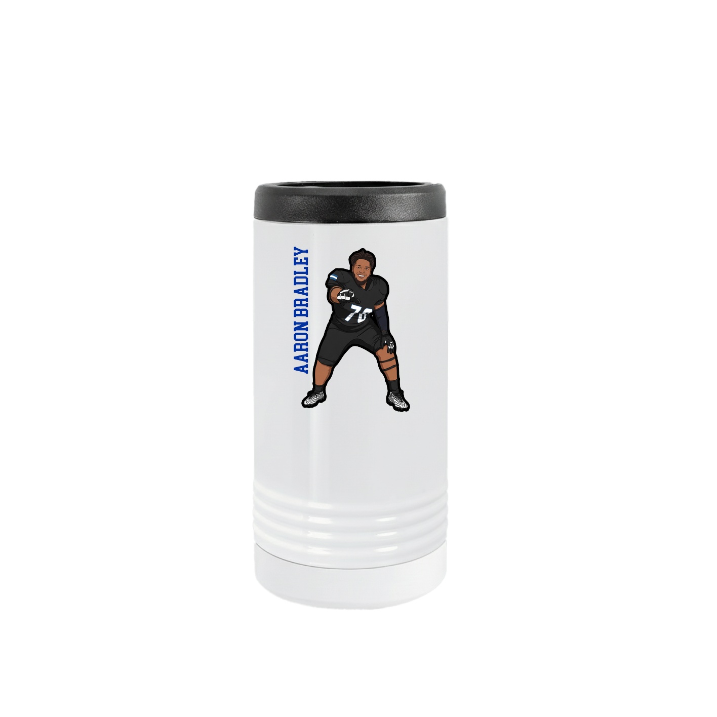 Slim Beverage Holder — Name Vertical in White