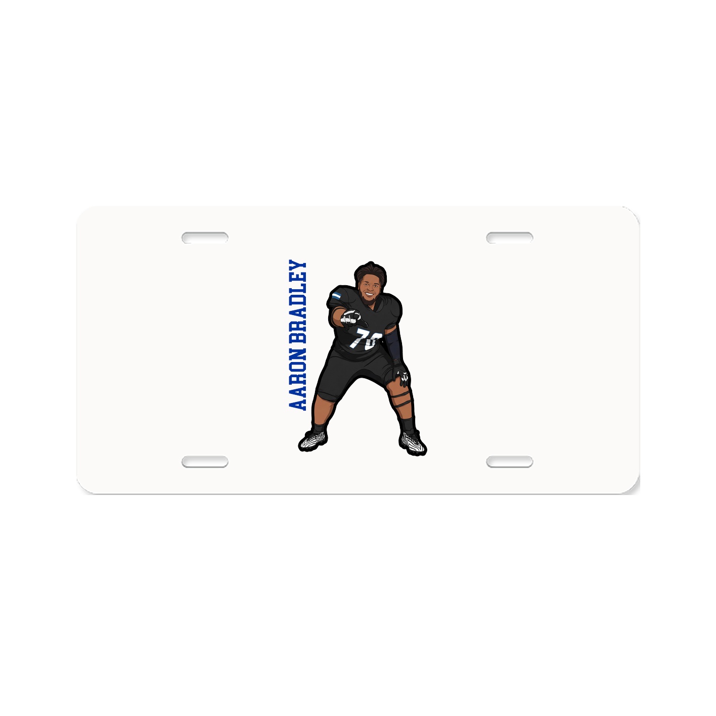 License Plate — Name Vertical in Classic