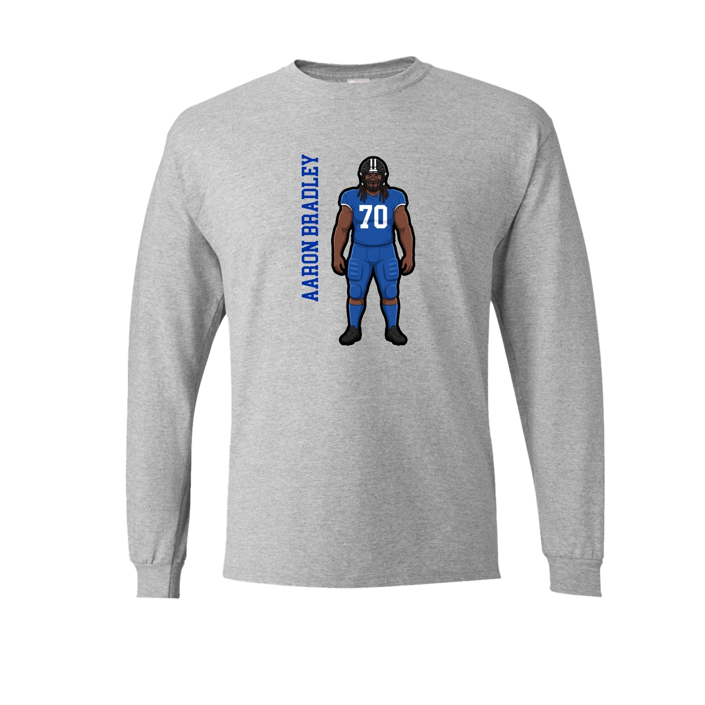 Long Sleeve Tee — Name Vertical in Grey