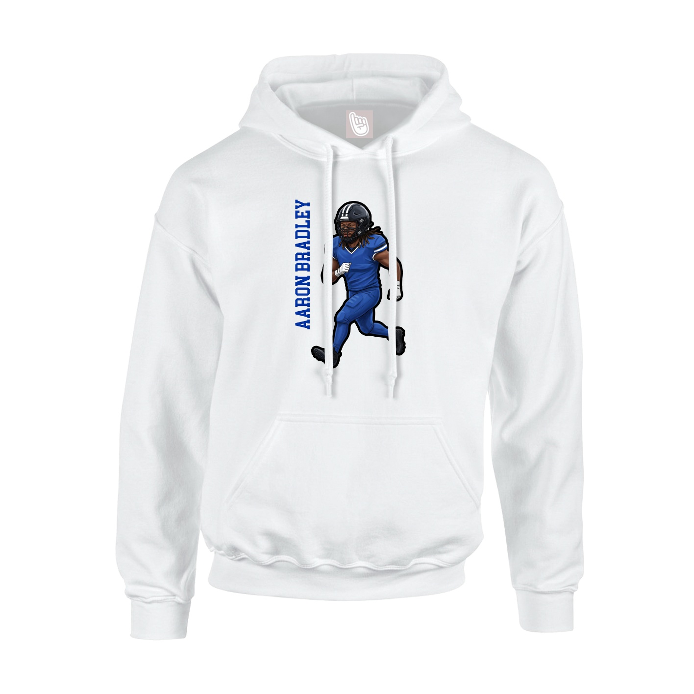 Youth Hoodie — Name Vertical in White