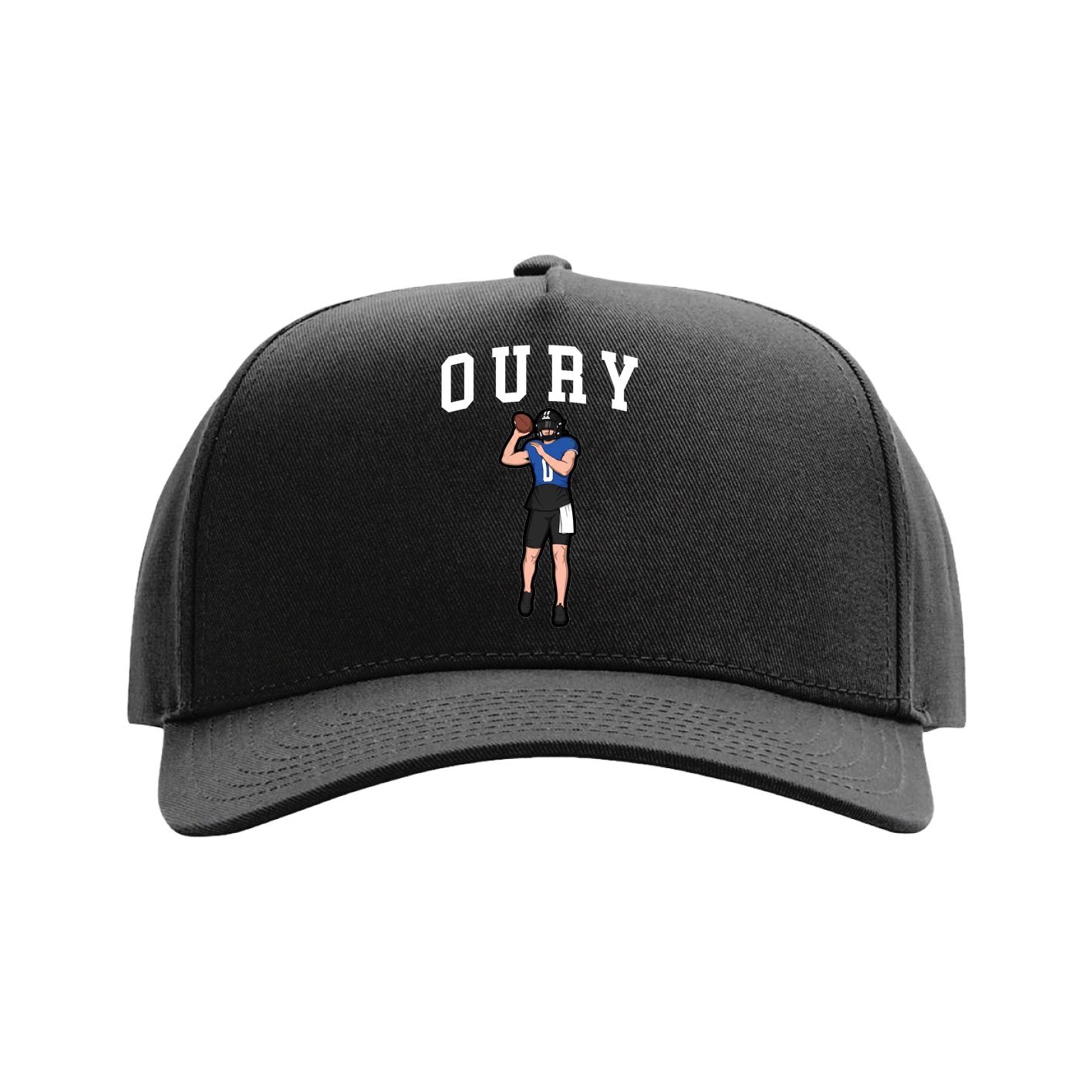 Full Fabric Five-Panel Champ Cap — Shirsey in Black
