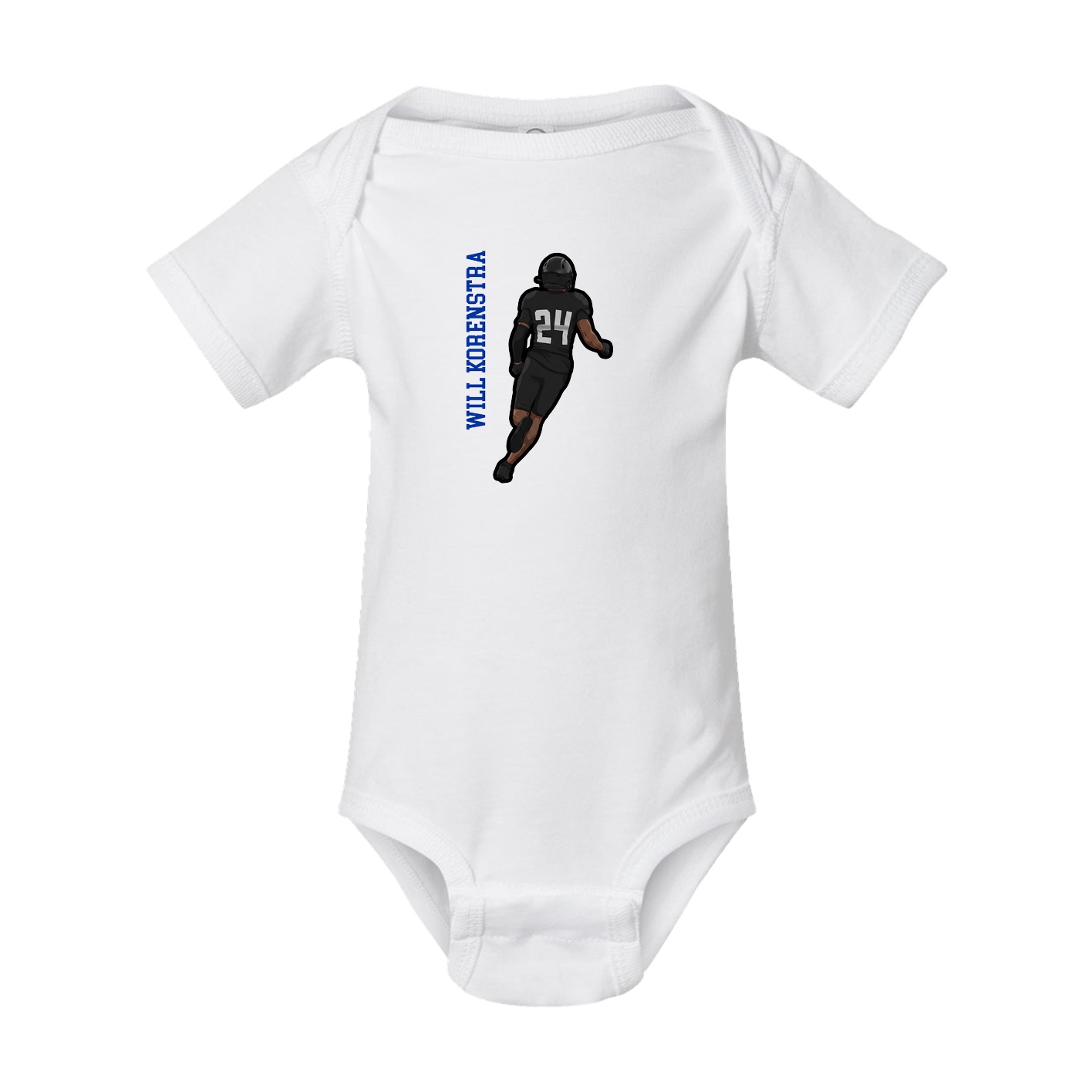 Baby Onesie — Name Vertical in White