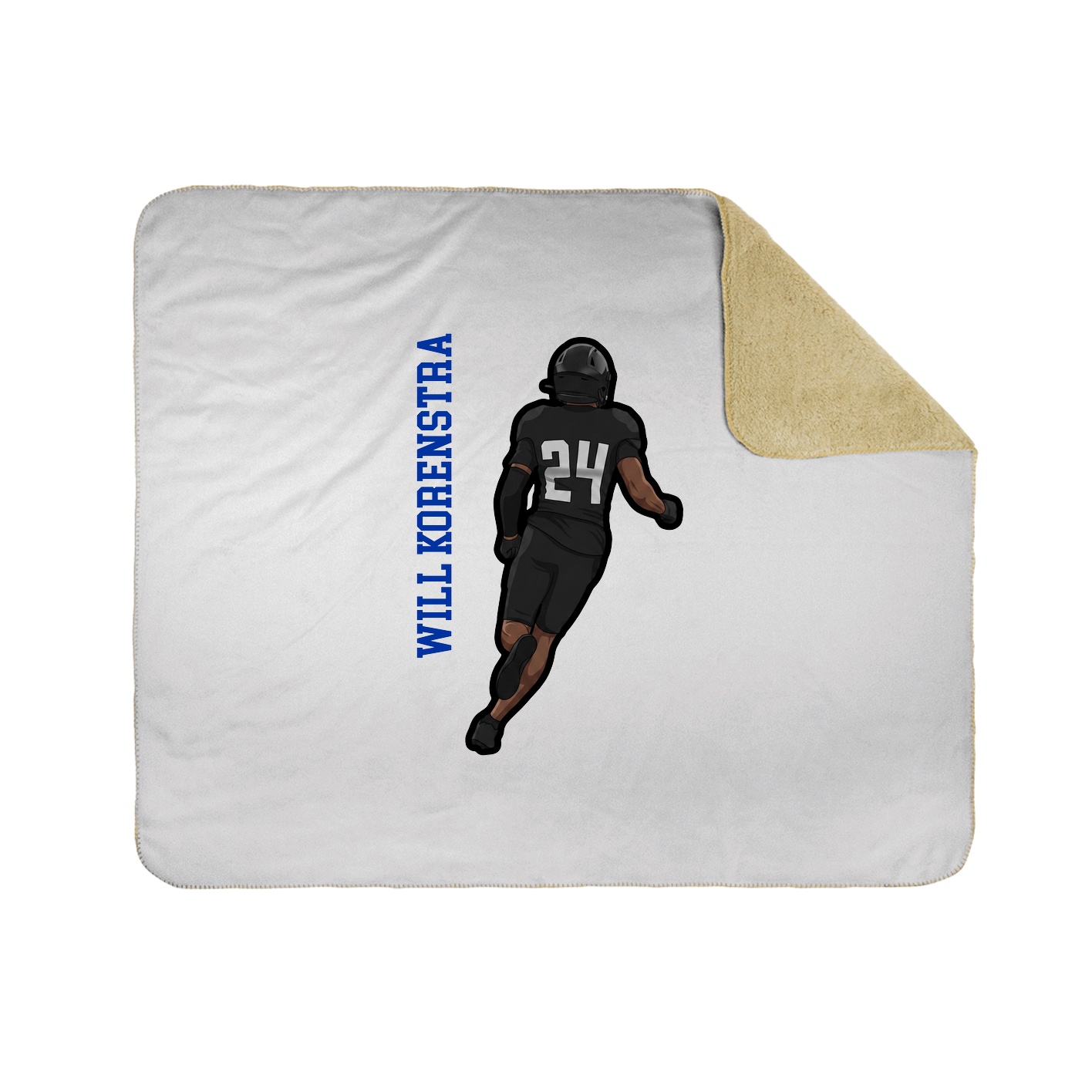 Throw Blanket — Name Vertical in White