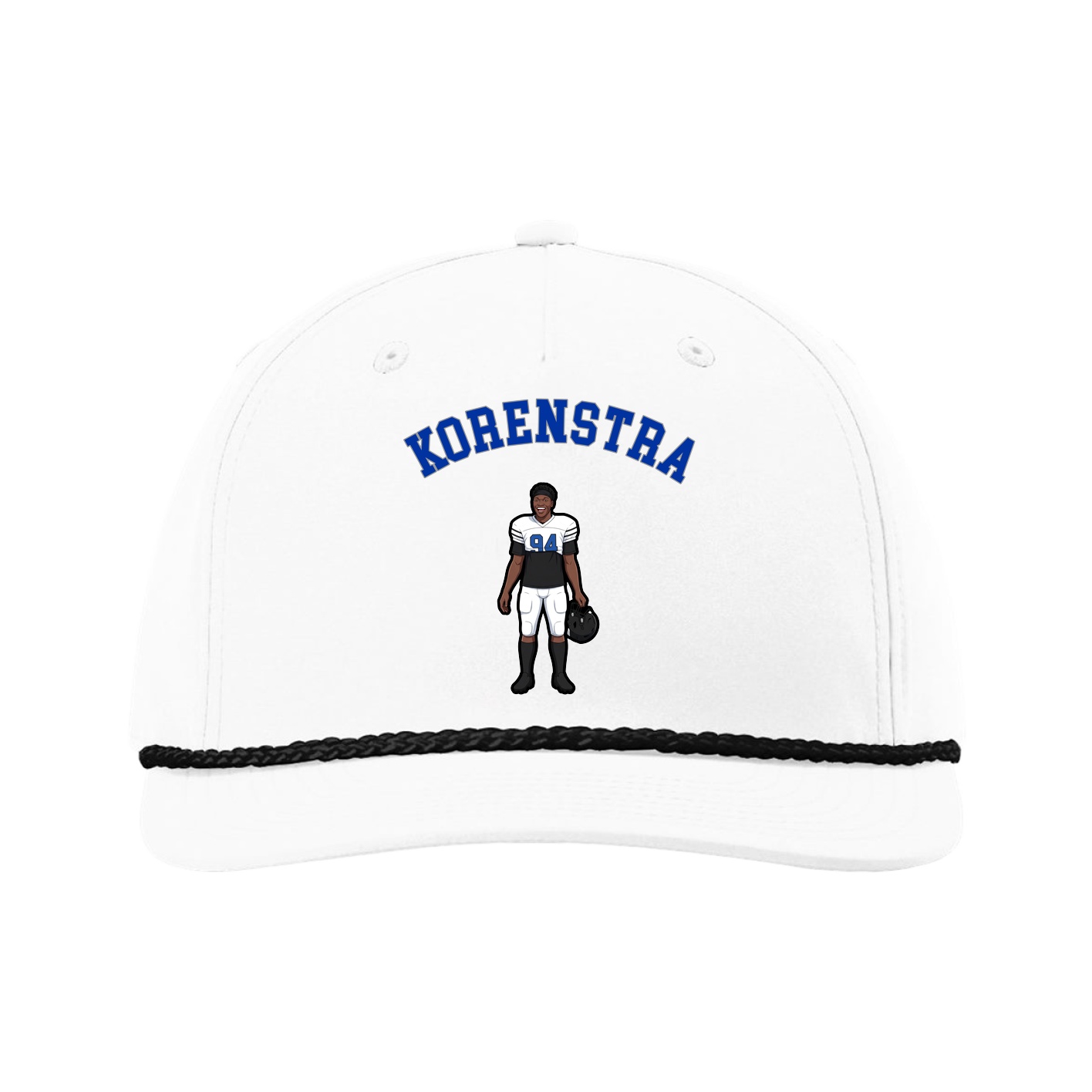Five-Panel Classic Rope Cap — Shirsey Arch in White