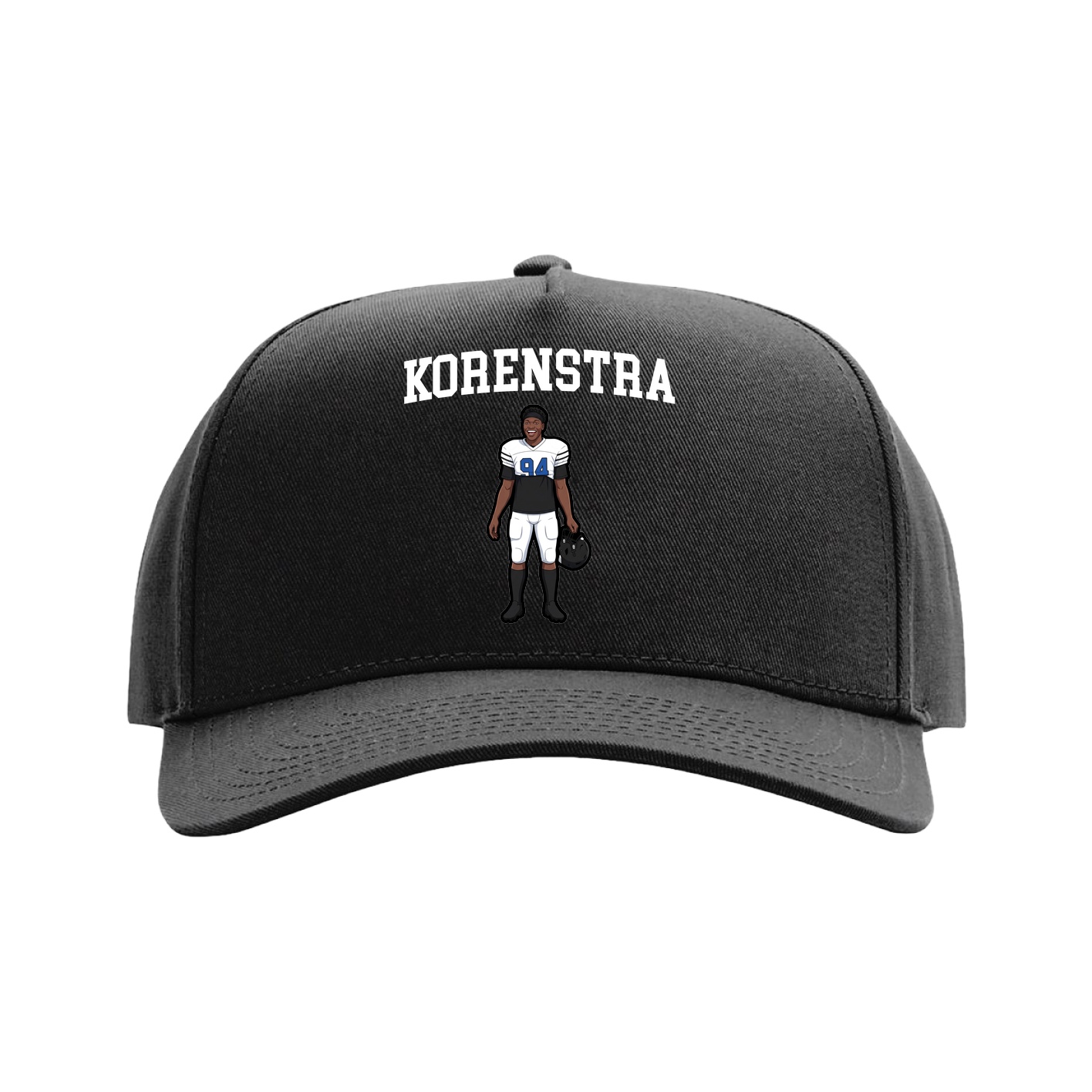 Full Fabric Five-Panel Champ Cap — Shirsey in Black