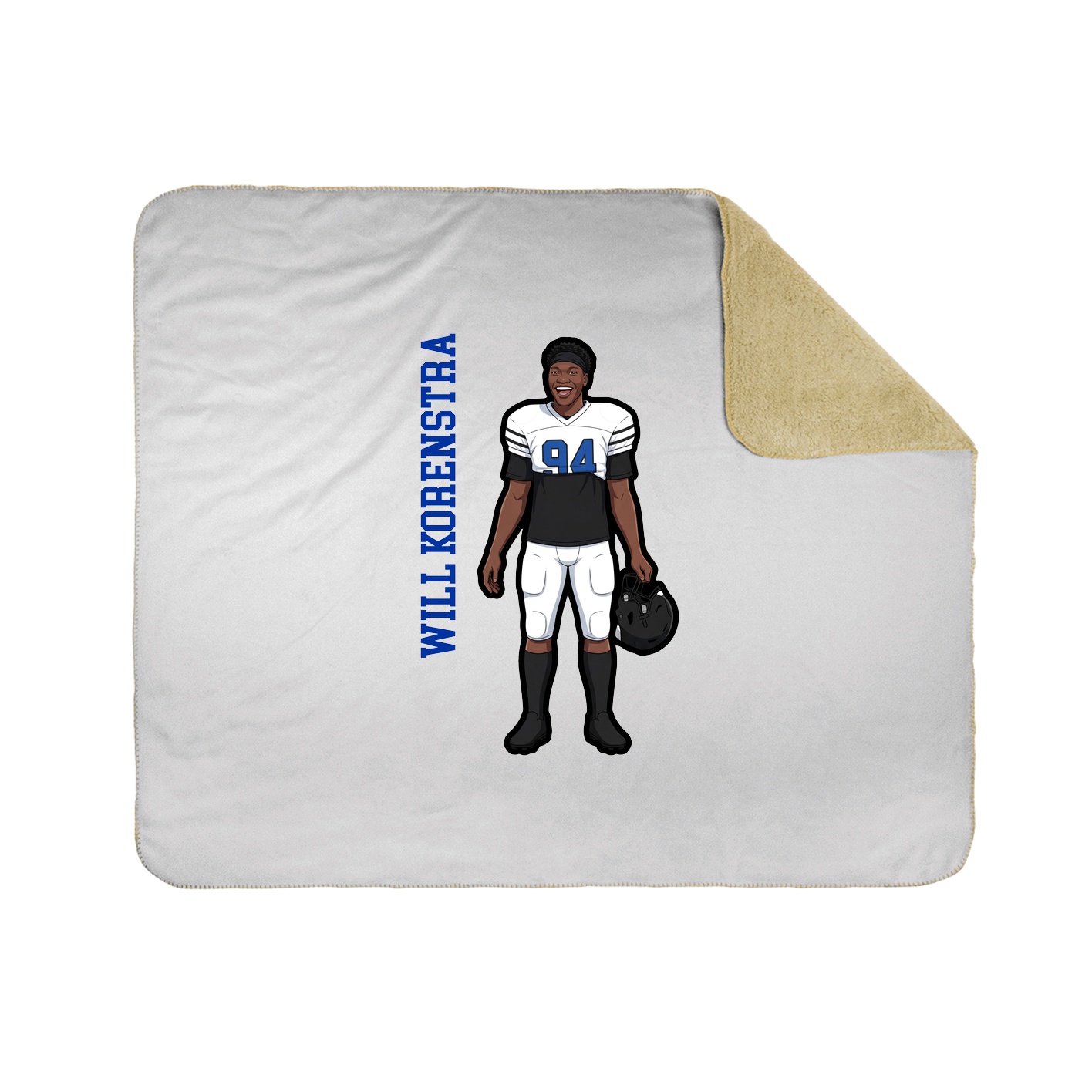 Throw Blanket — Name Vertical in White