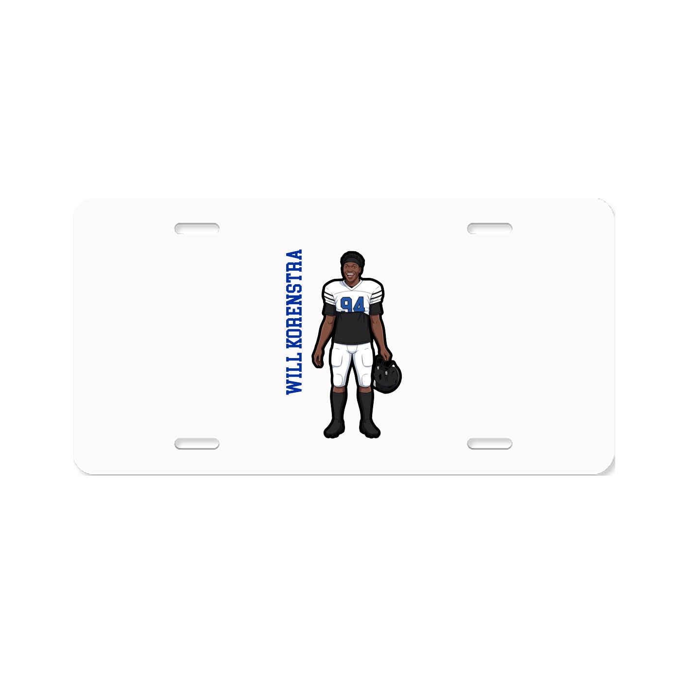 License Plate — Name Vertical in Classic