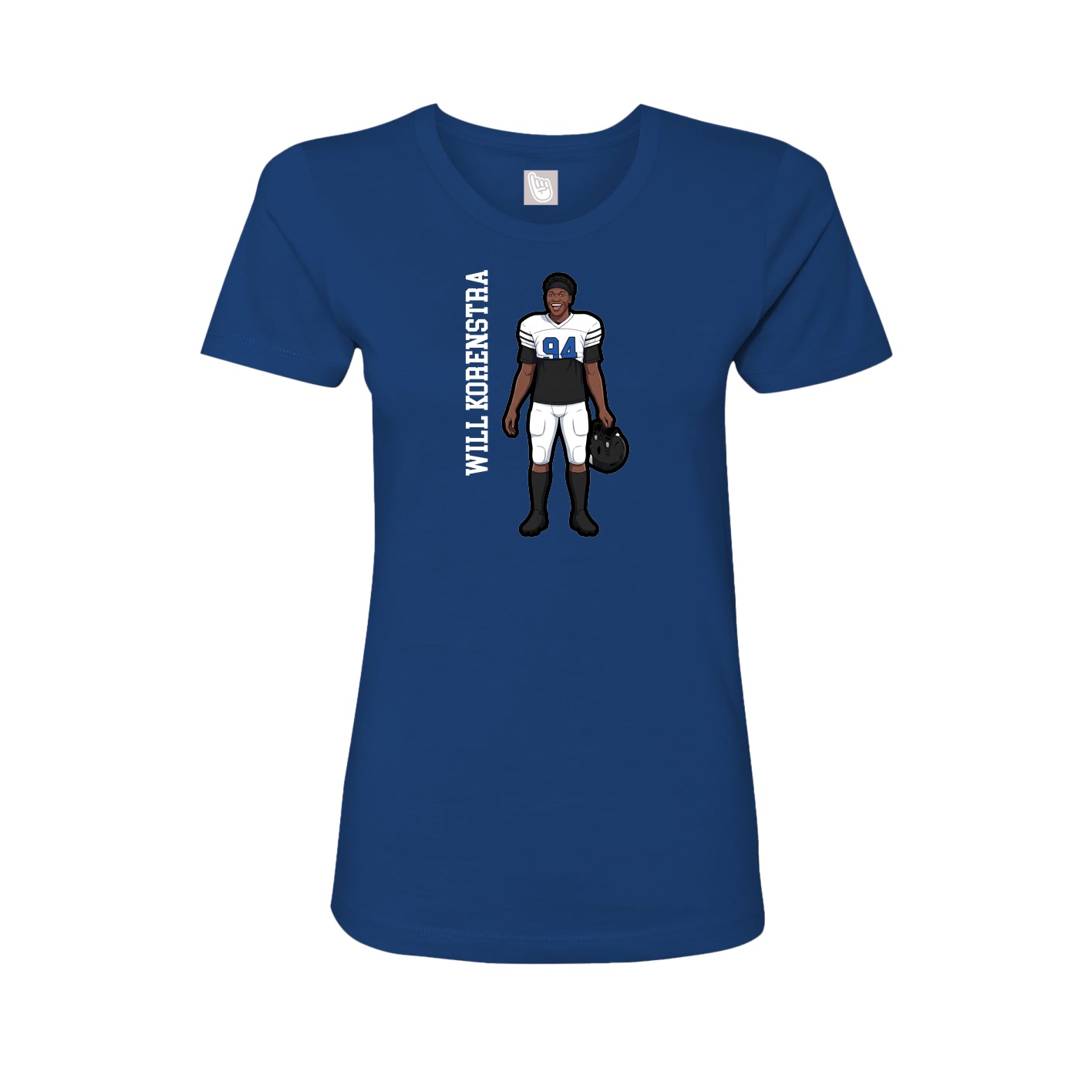 Womens Tee — Name Vertical in Royal