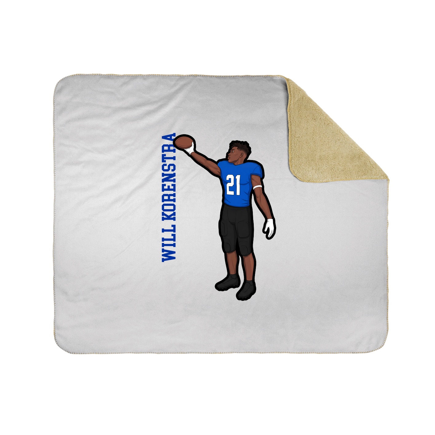 Throw Blanket — Name Vertical in White