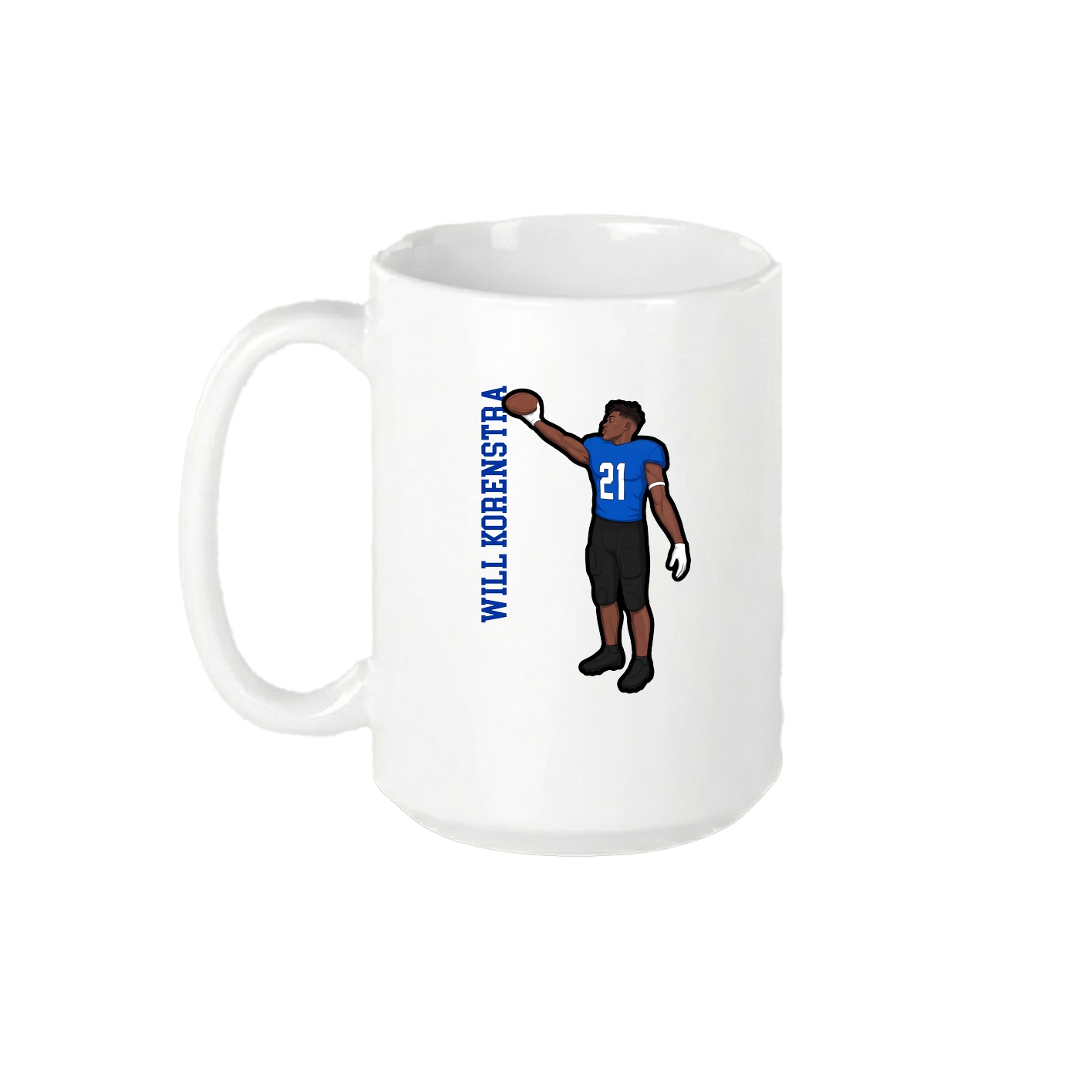 15oz Coffee Mug — Name Vertical in White